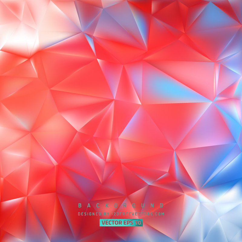 Abstract Blue Red Polygon Pattern Background