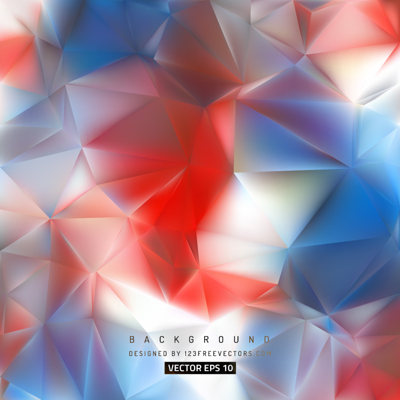 Blue Red Polygonal Background Design