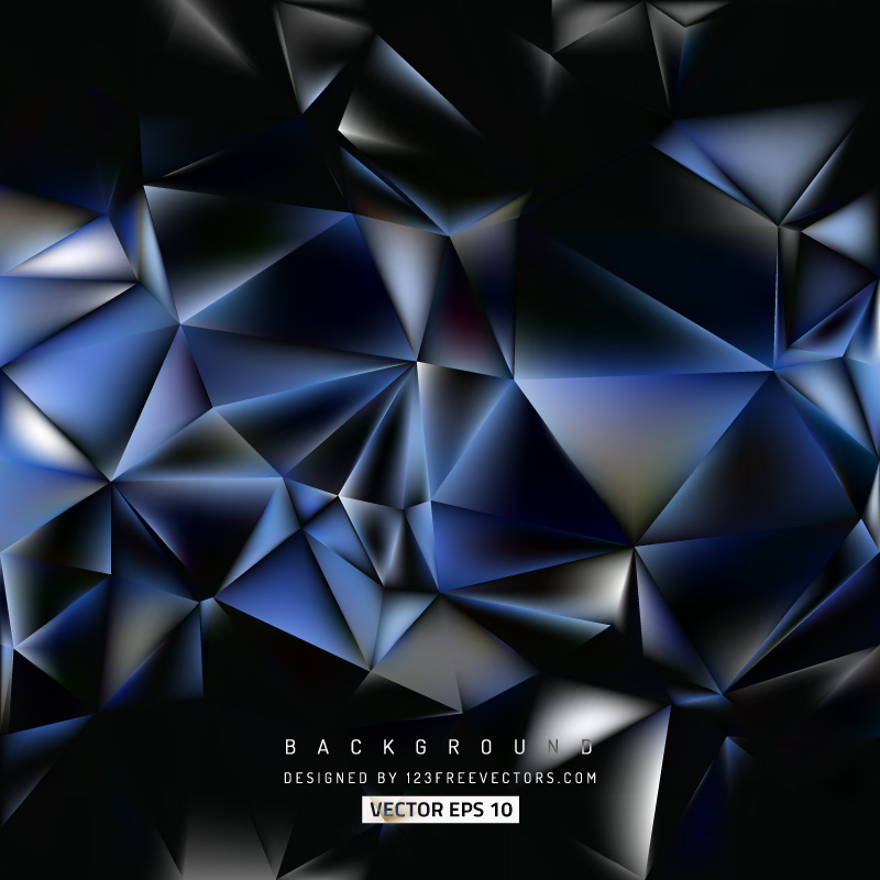 Abstract Blue Black Polygon Background Template