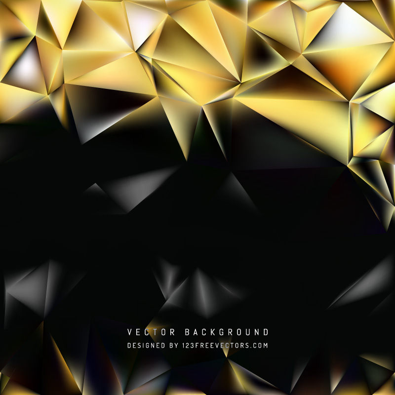 Abstract Black Gold Polygon Pattern Background