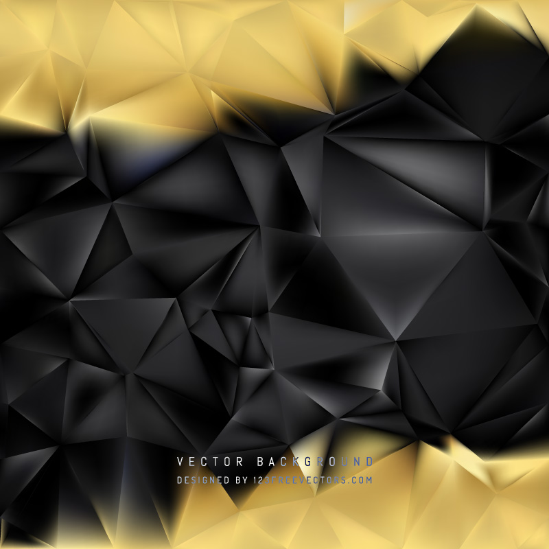 Abstract Black Gold Polygonal Background Design