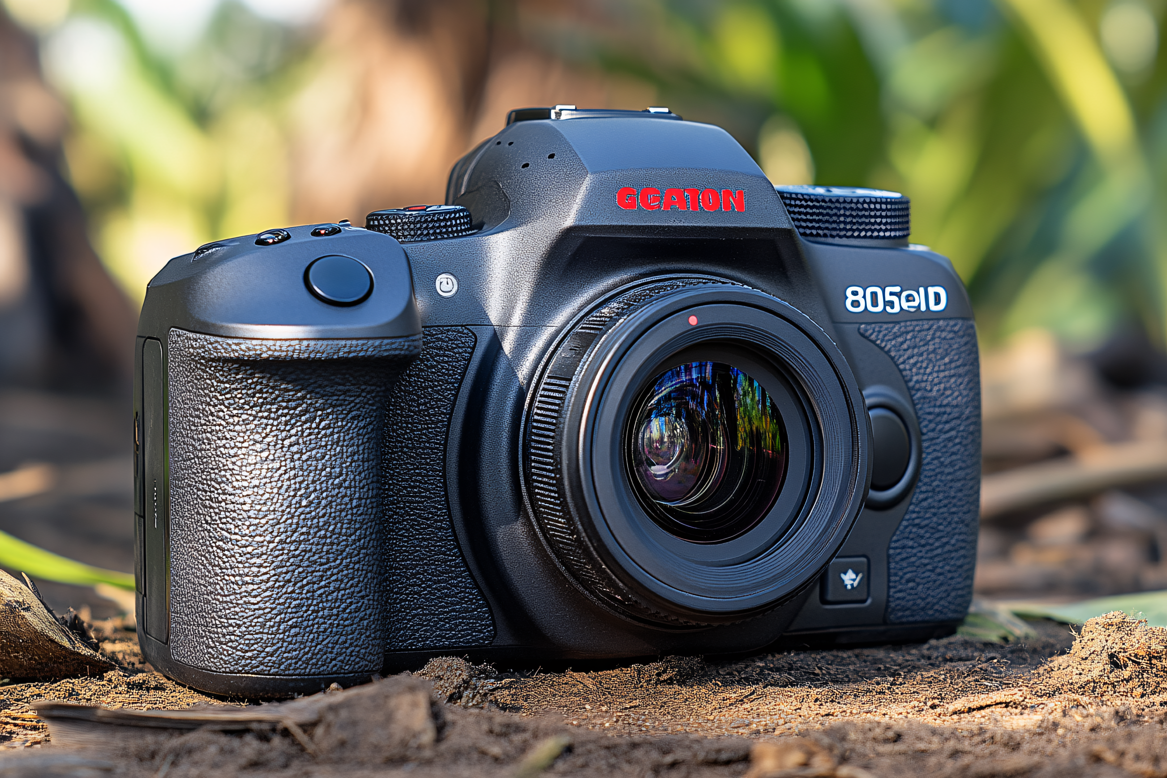 A Black Camera with Lens