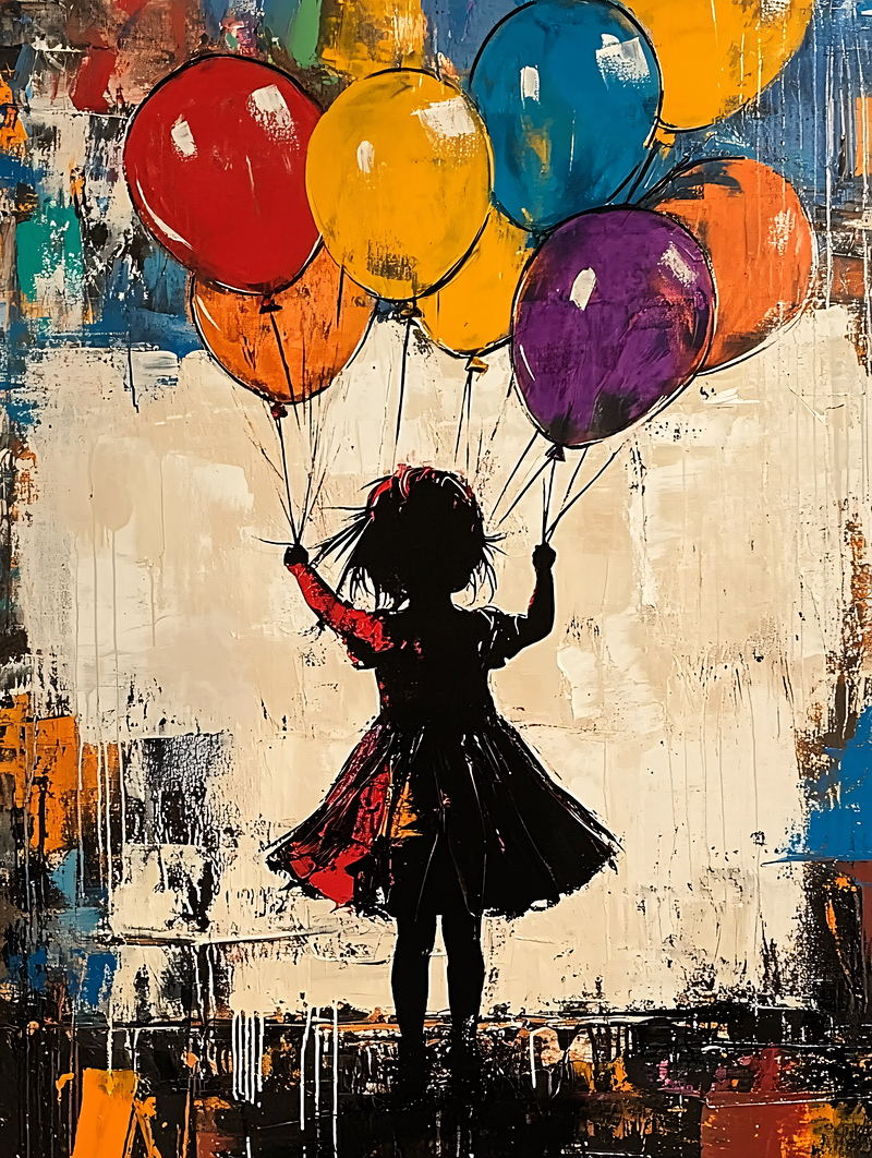 A Child With Balloons