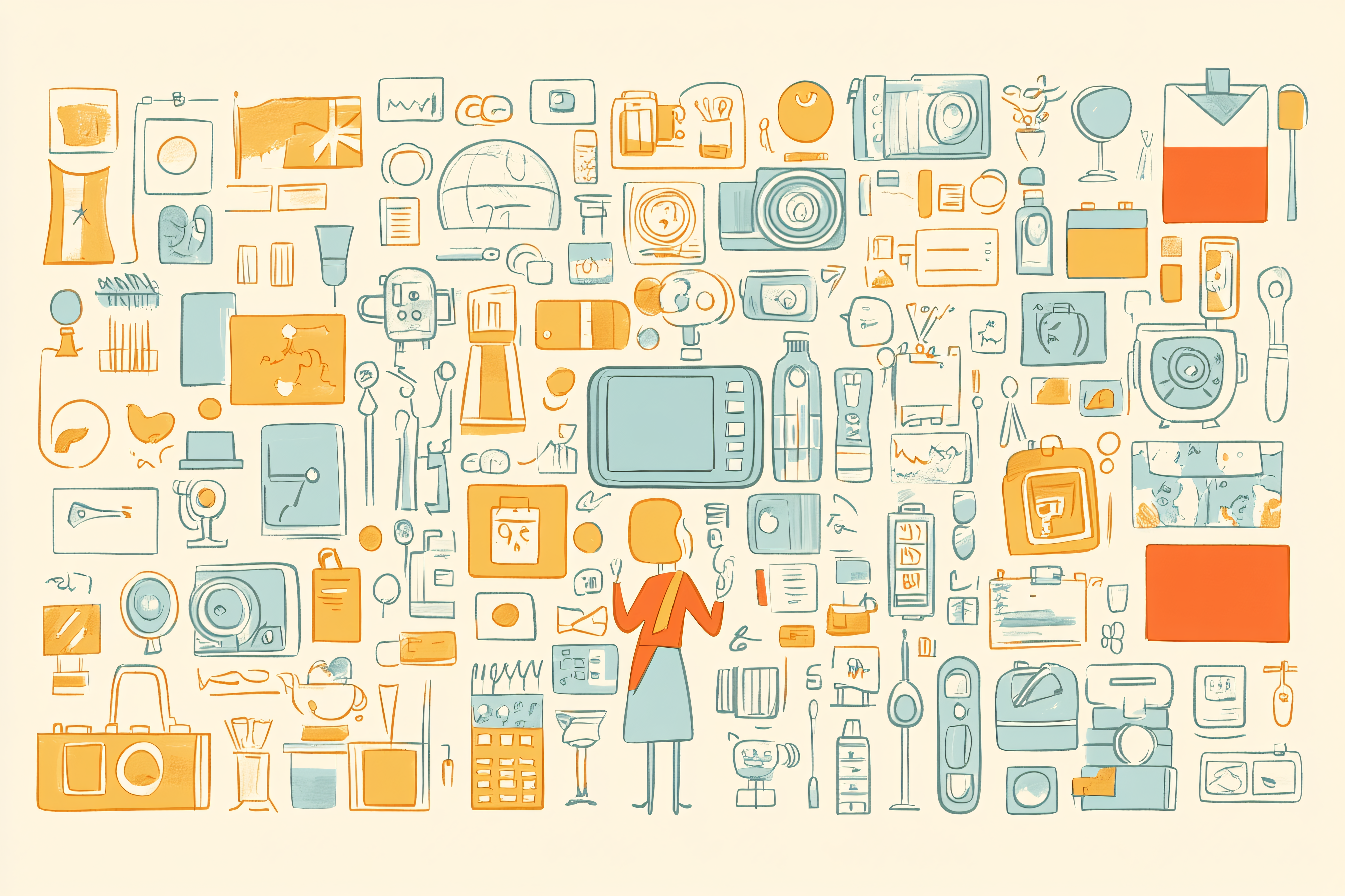 A Collection of Icons and a Woman