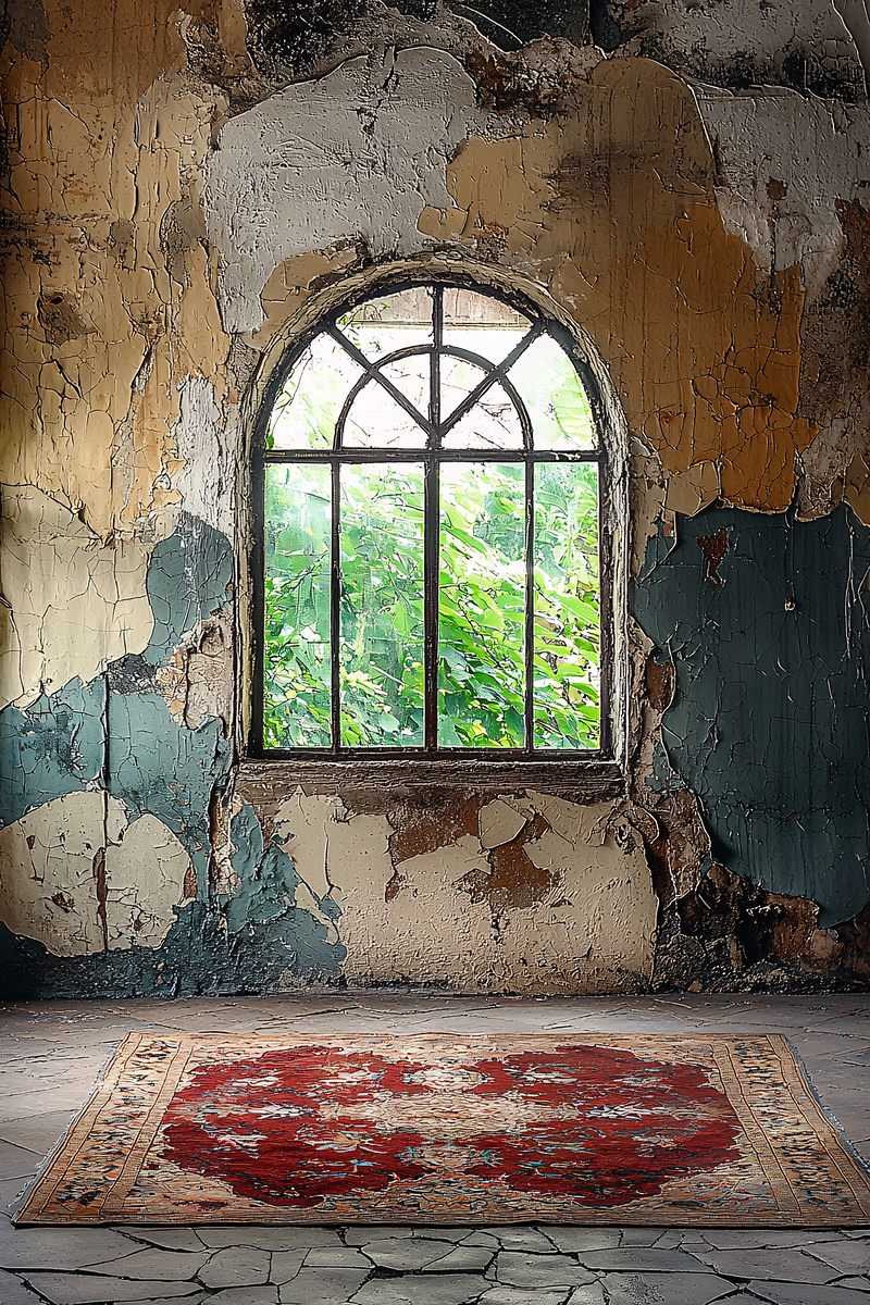 Abandoned Room with Arched Window