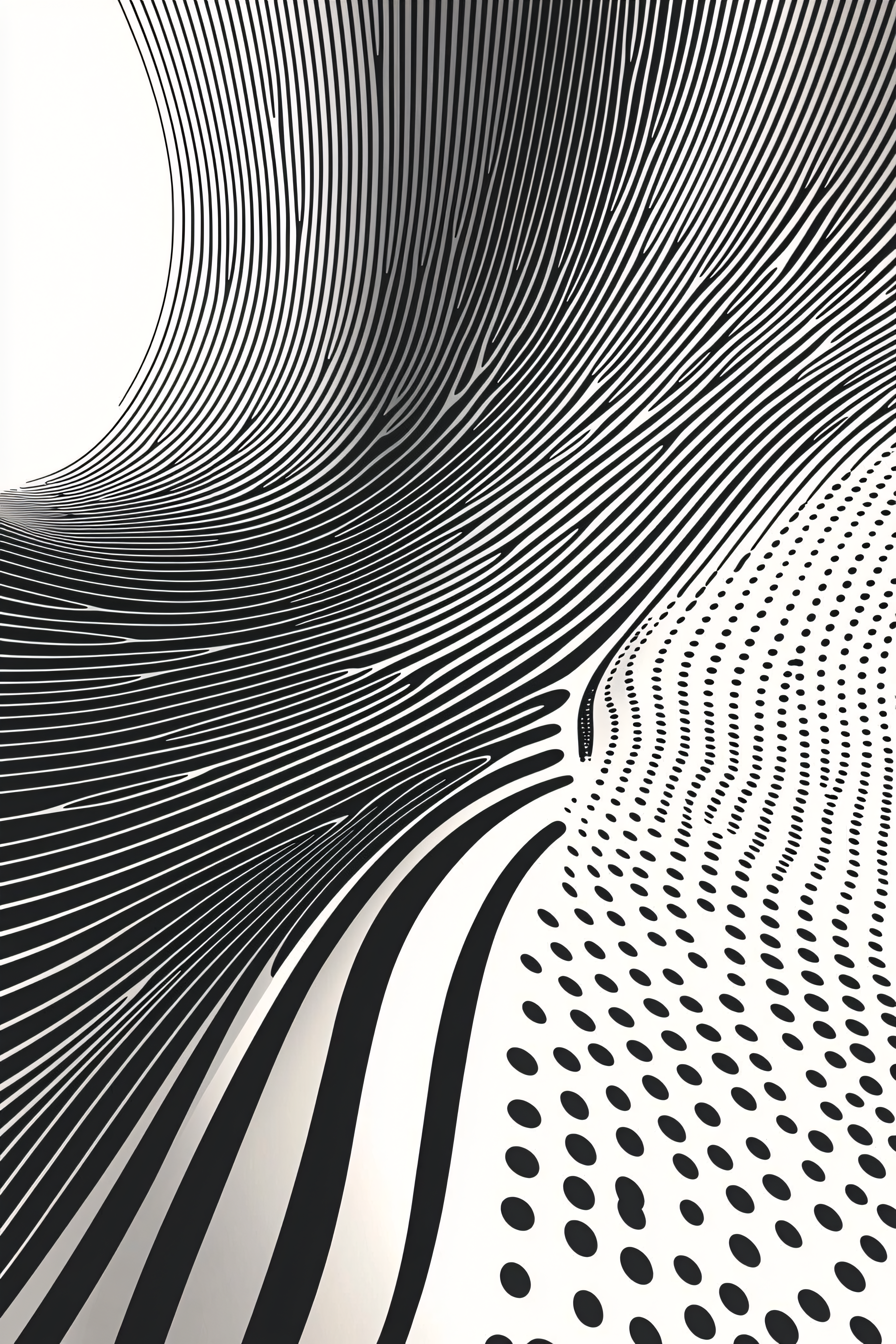 Abstract Black And White Wave Pattern
