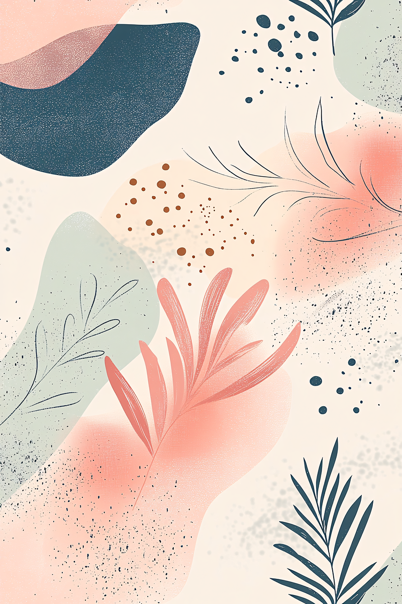 Abstract Botanical Seamless Pattern