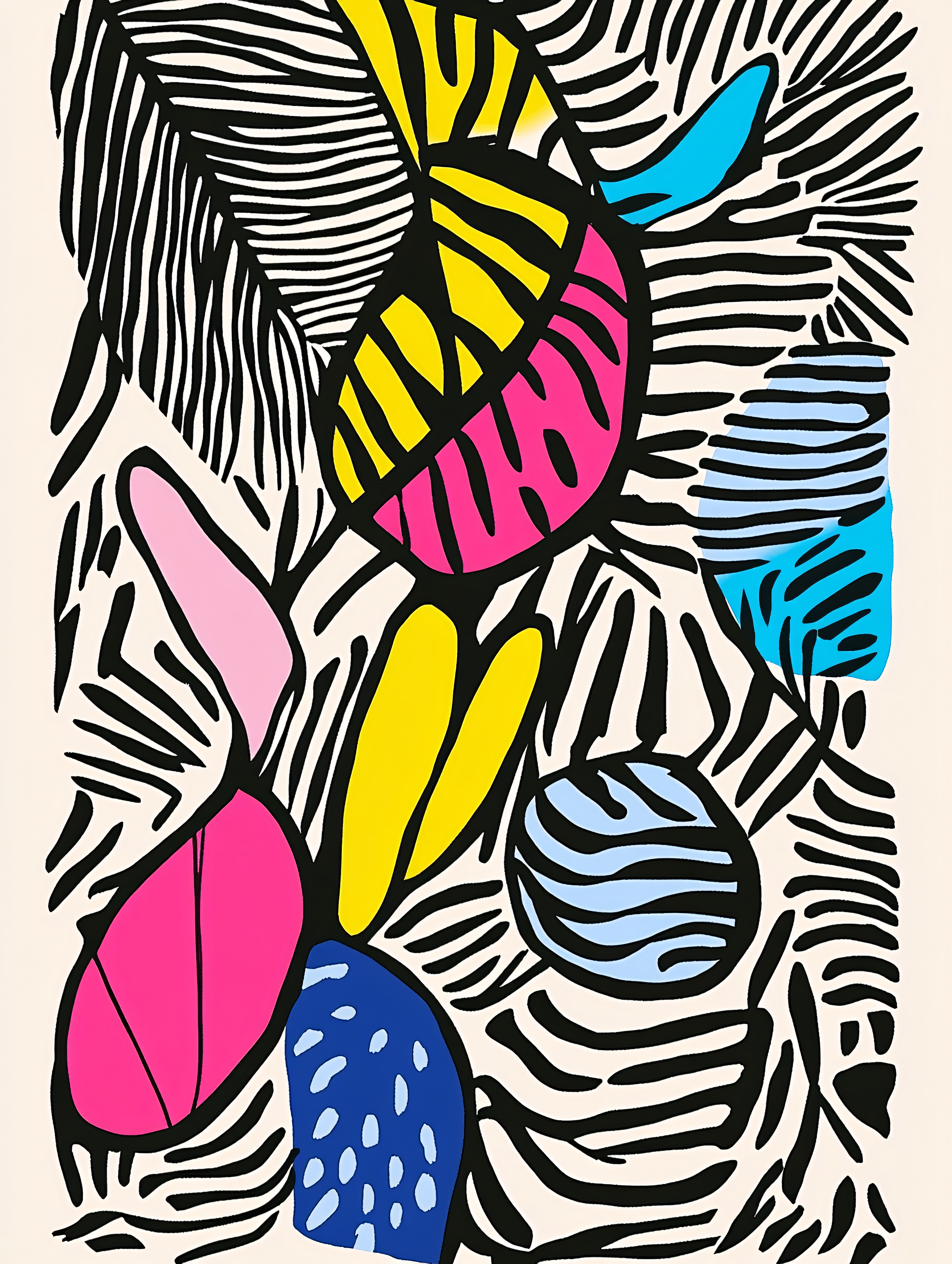 Abstract Botanical Zebra