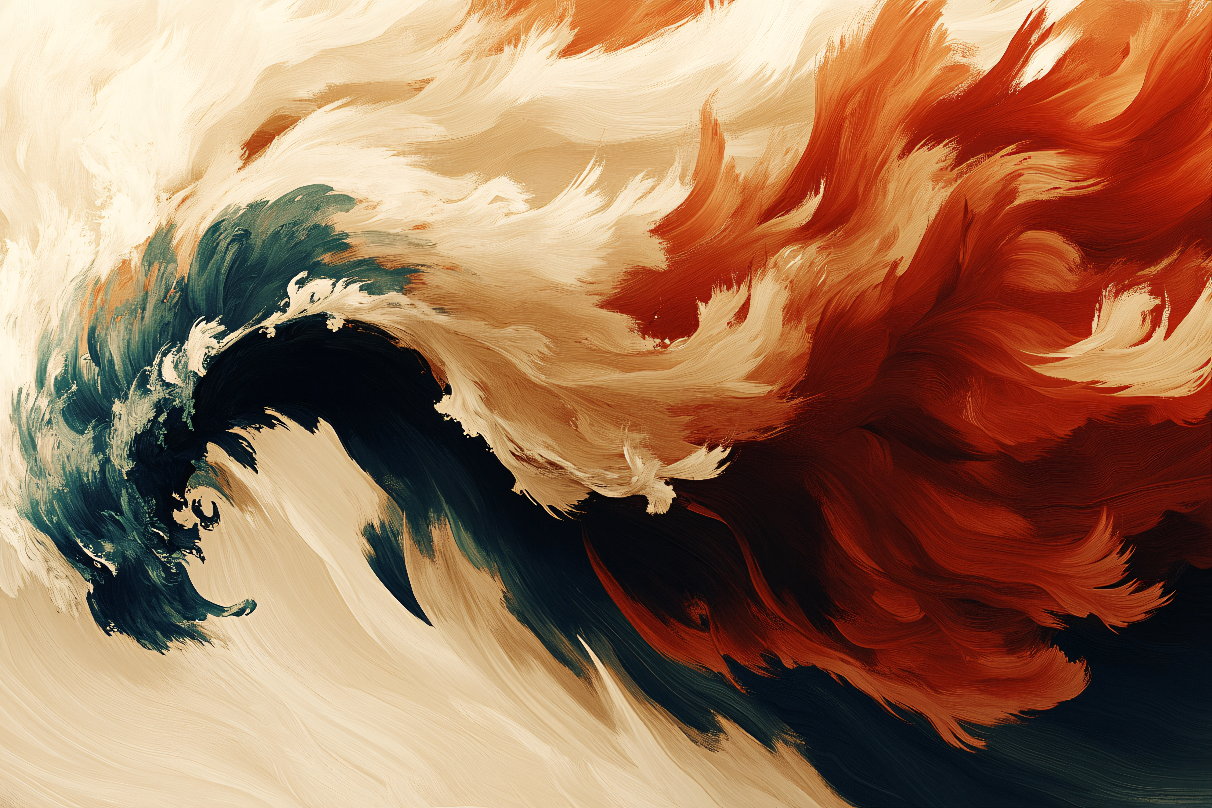Abstract Brushstroke Wave