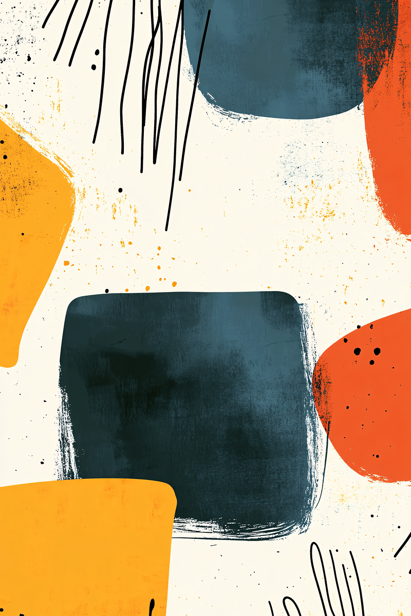 Abstract Brushstrokes Composition