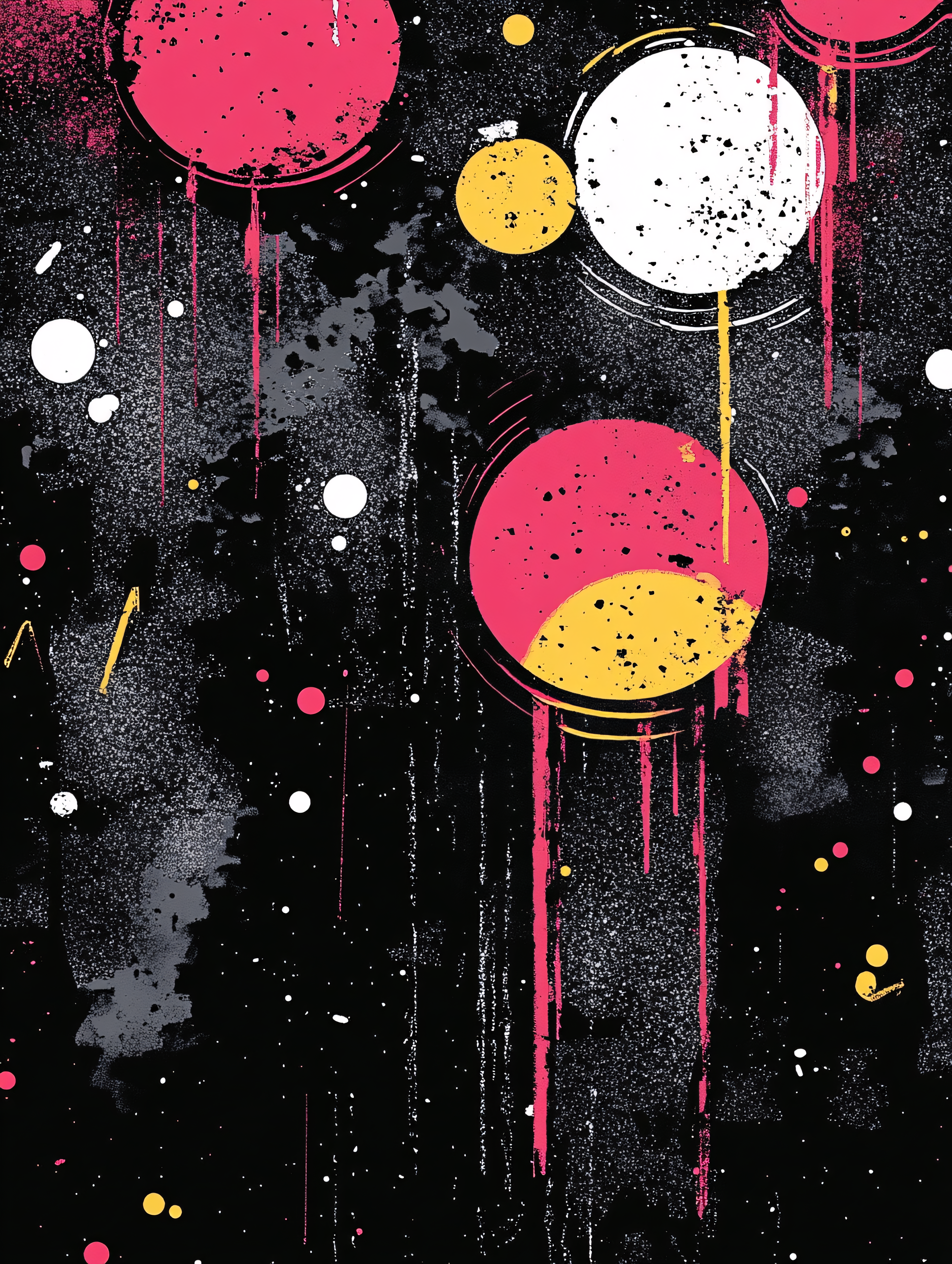 Abstract Circles Splatter Design