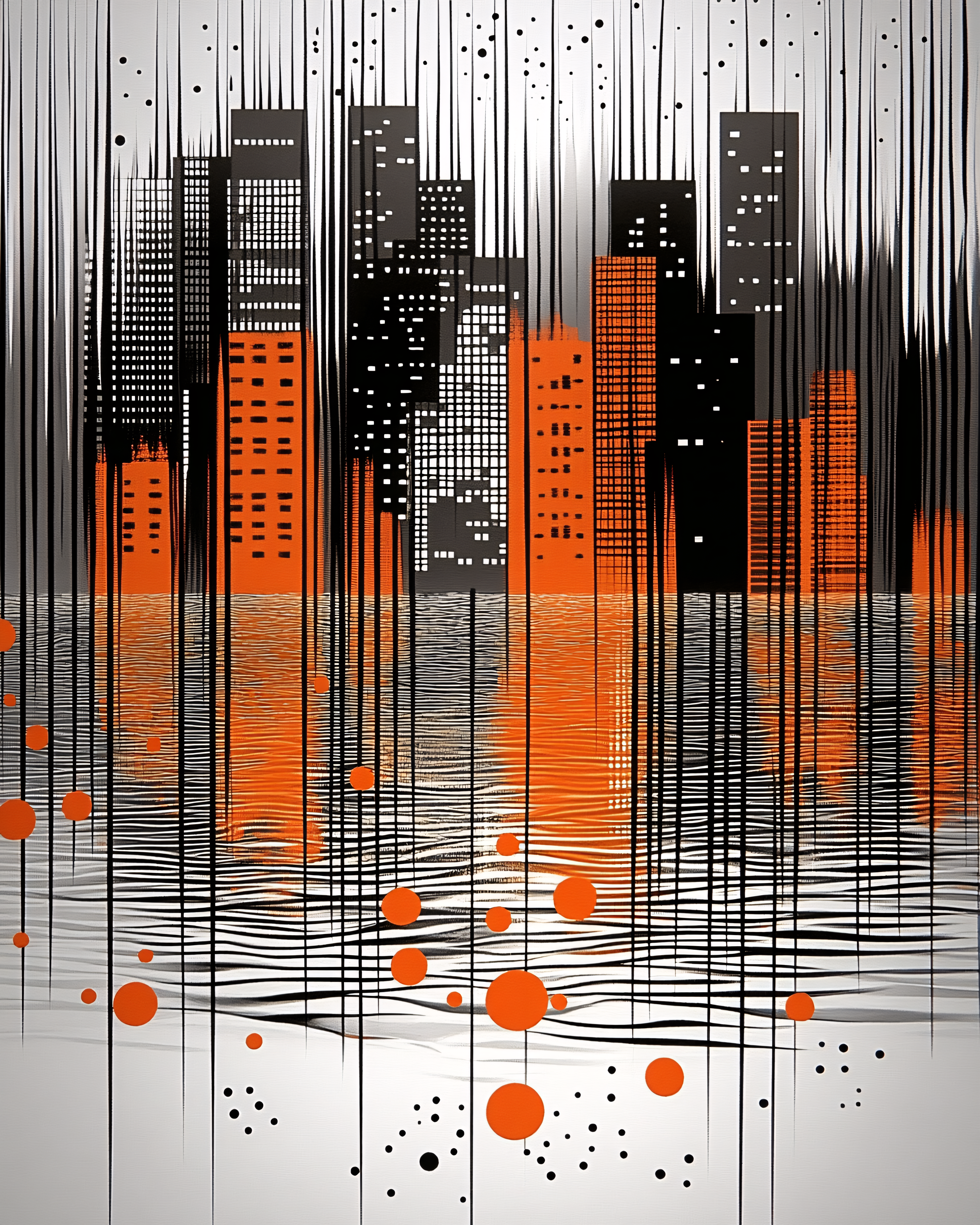 Abstract Cityscape in Rain