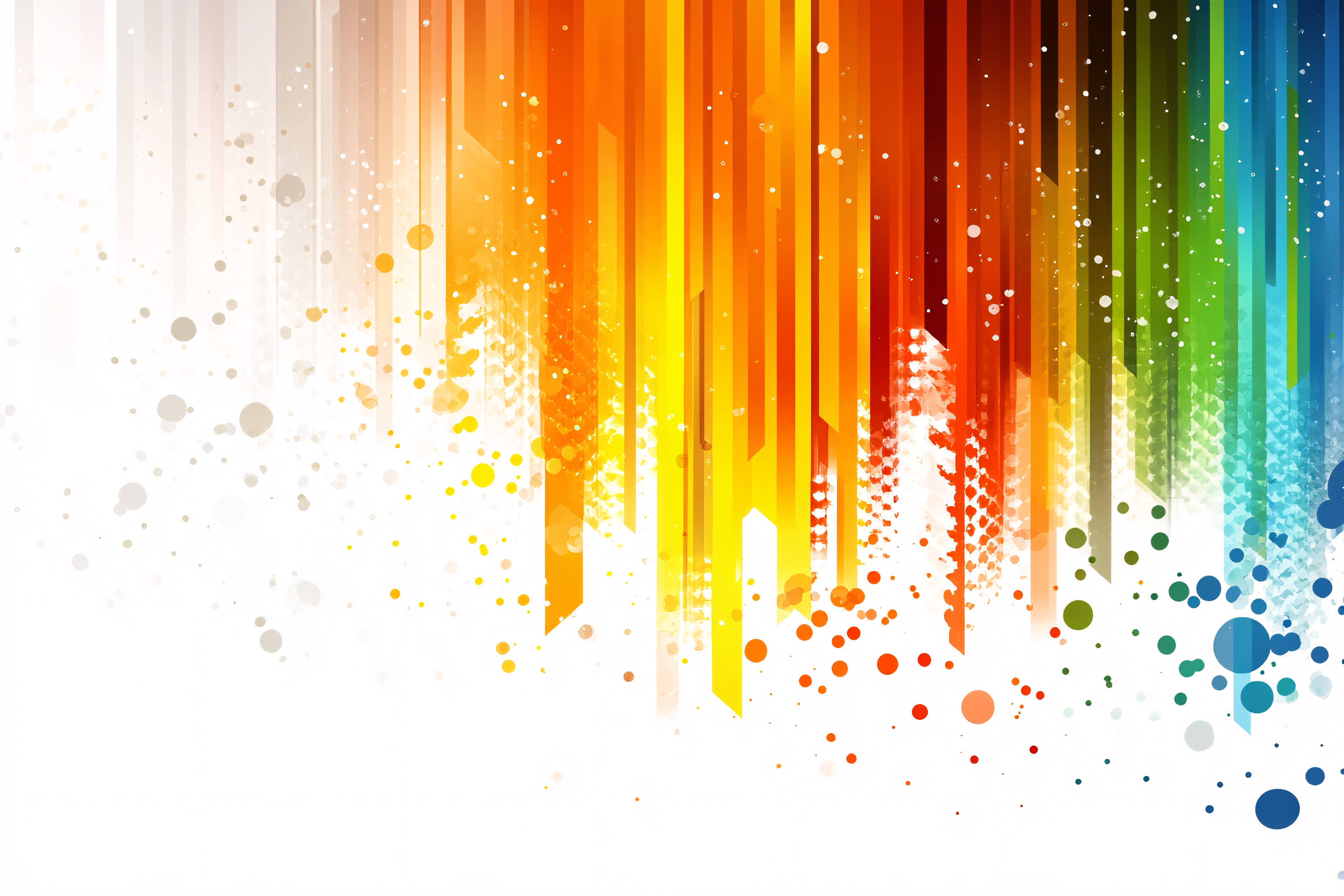 Abstract Color Spectrum with Dots and Lines