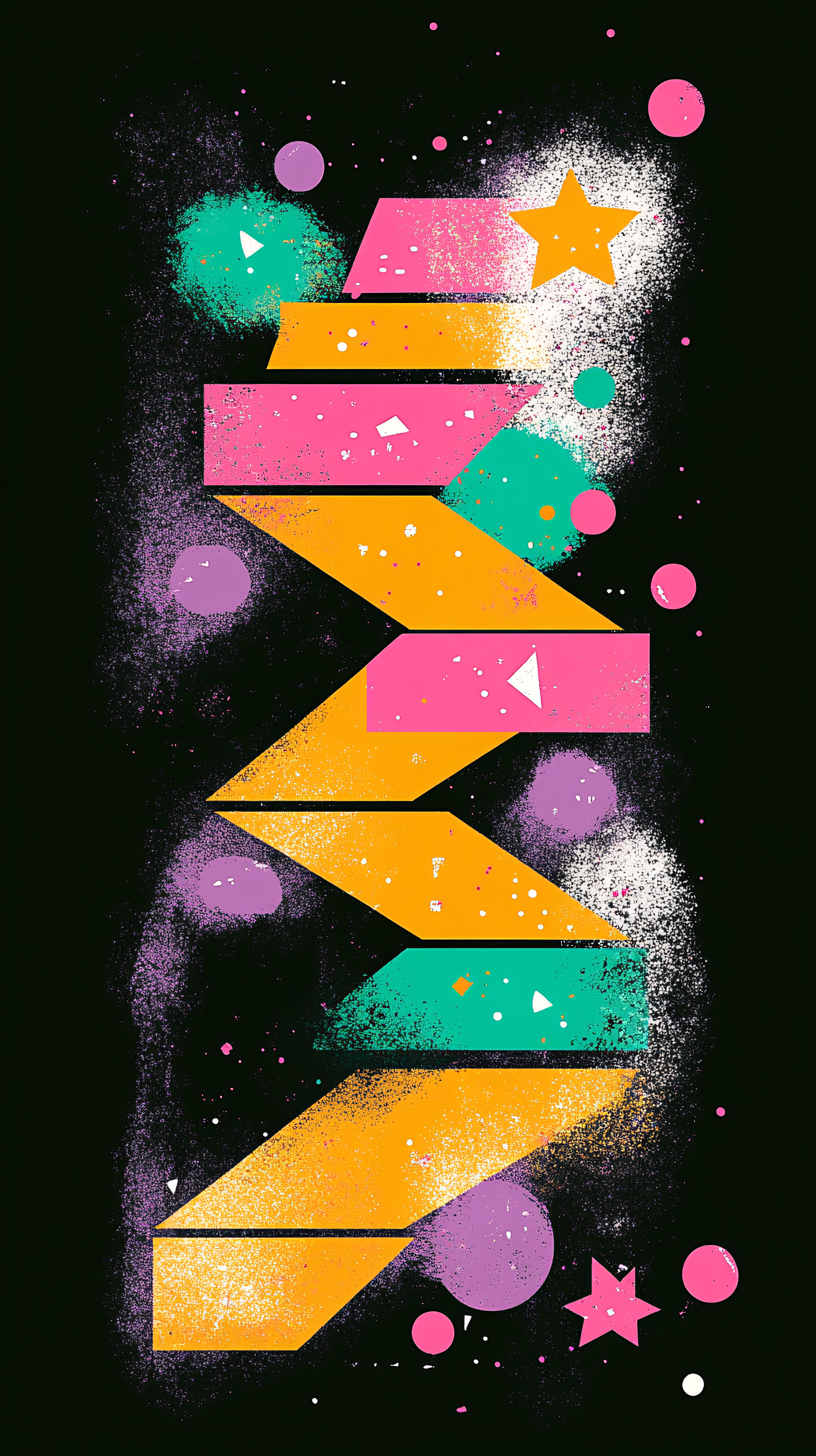 Abstract Colorful Geometric Zigzag Design
