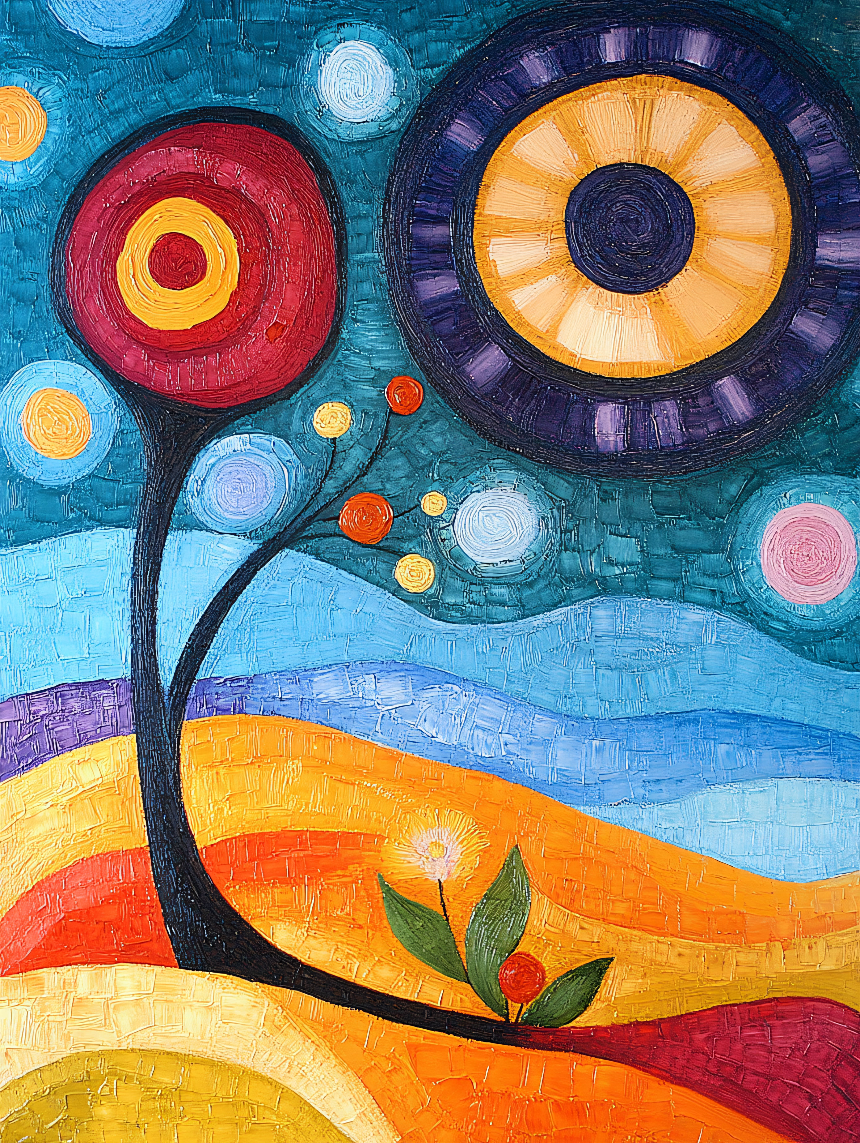 Abstract Colorful Landscape Painting