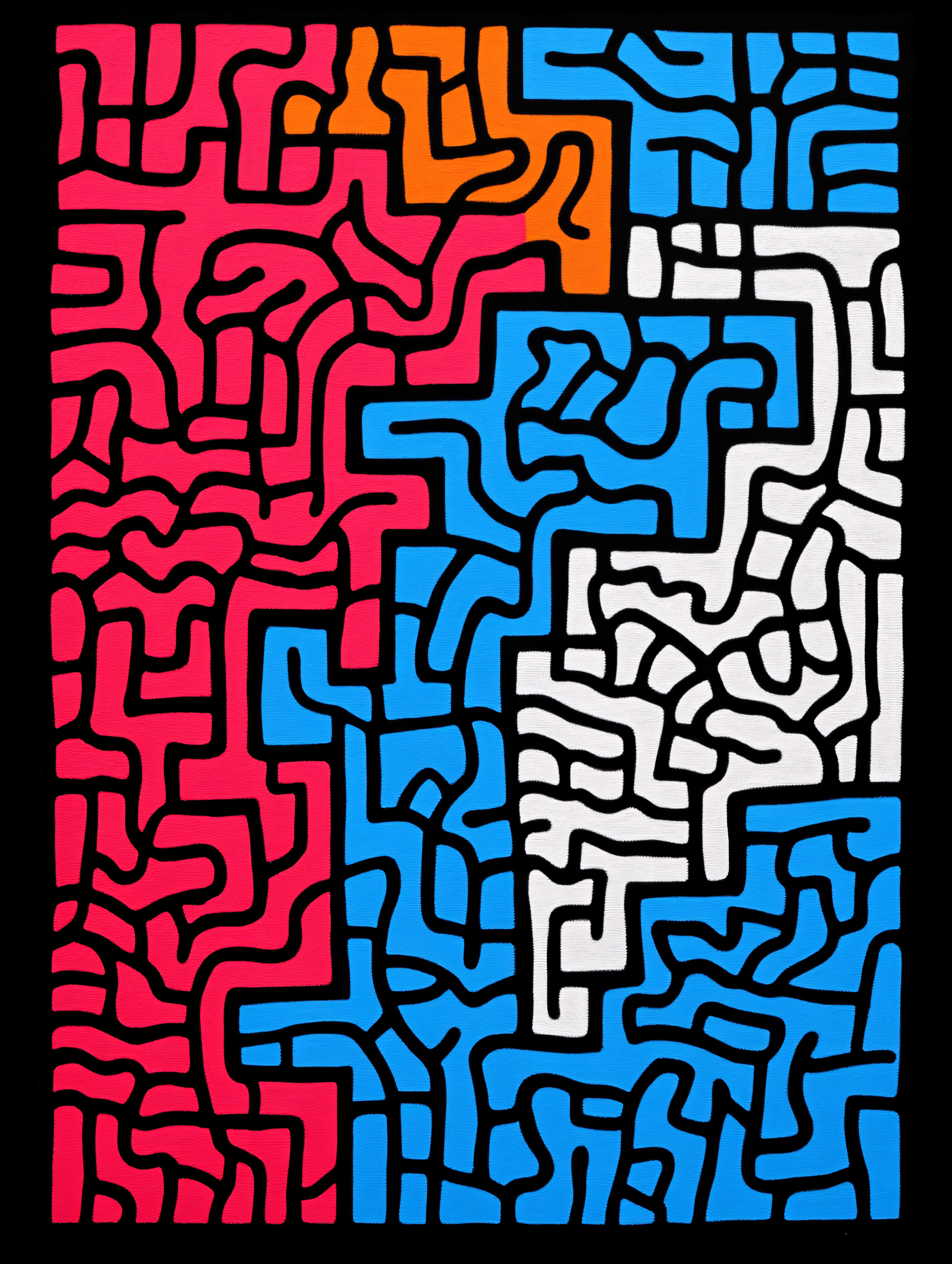 Abstract Colorful Maze Pattern