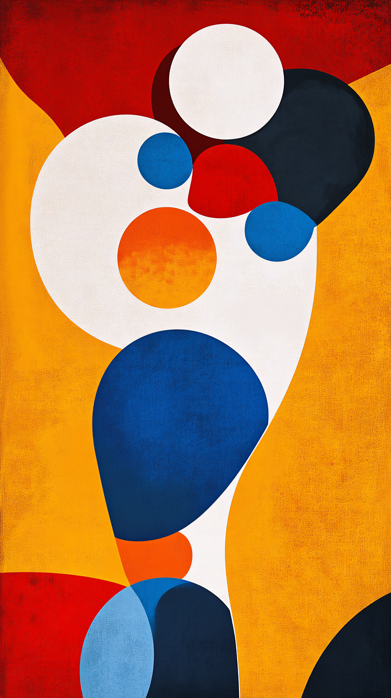 Abstract Composition Of Circles And Shapes