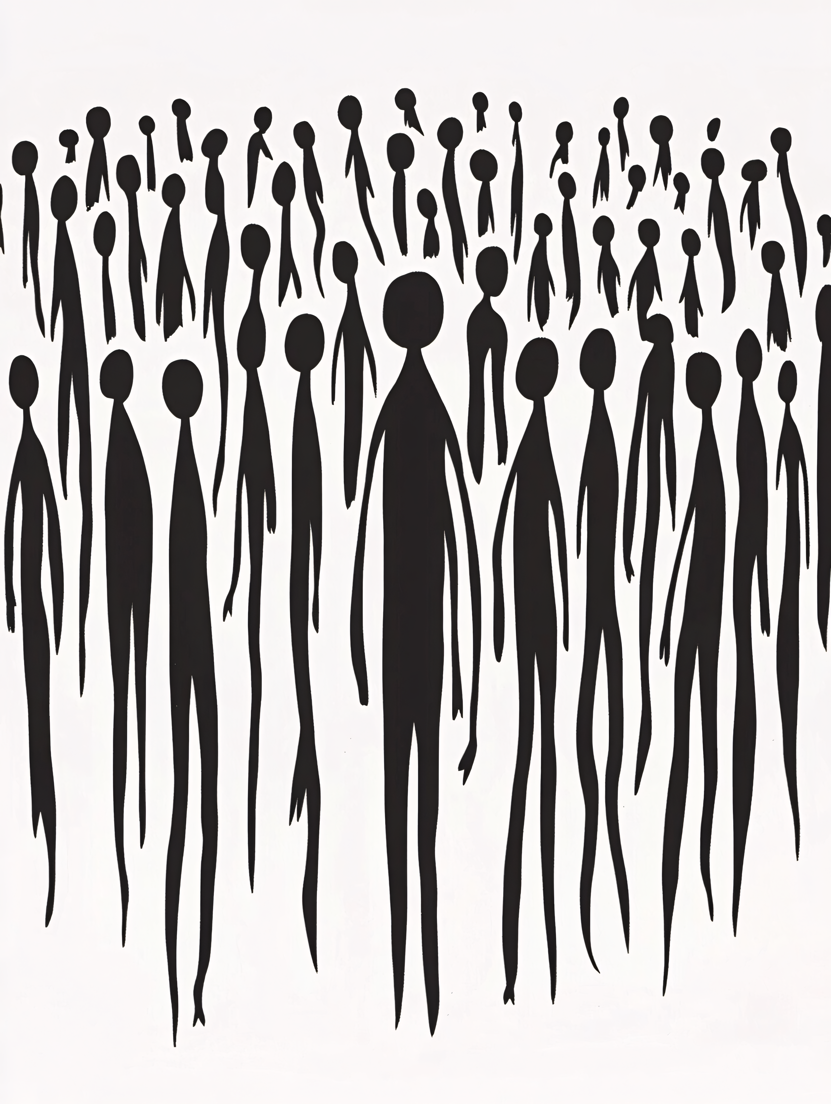Abstract Crowd Silhouettes