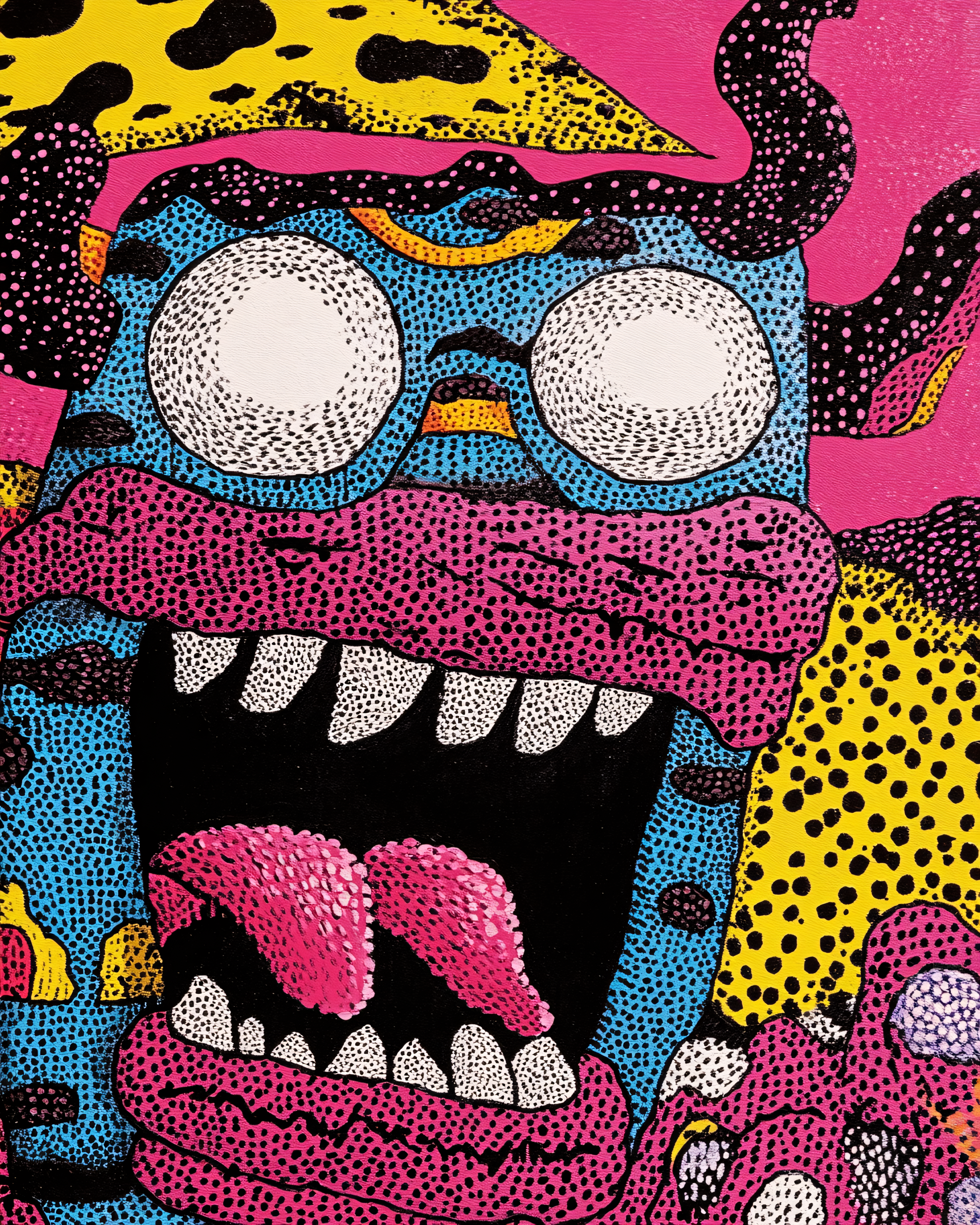 Abstract Dotted Grotesque Face