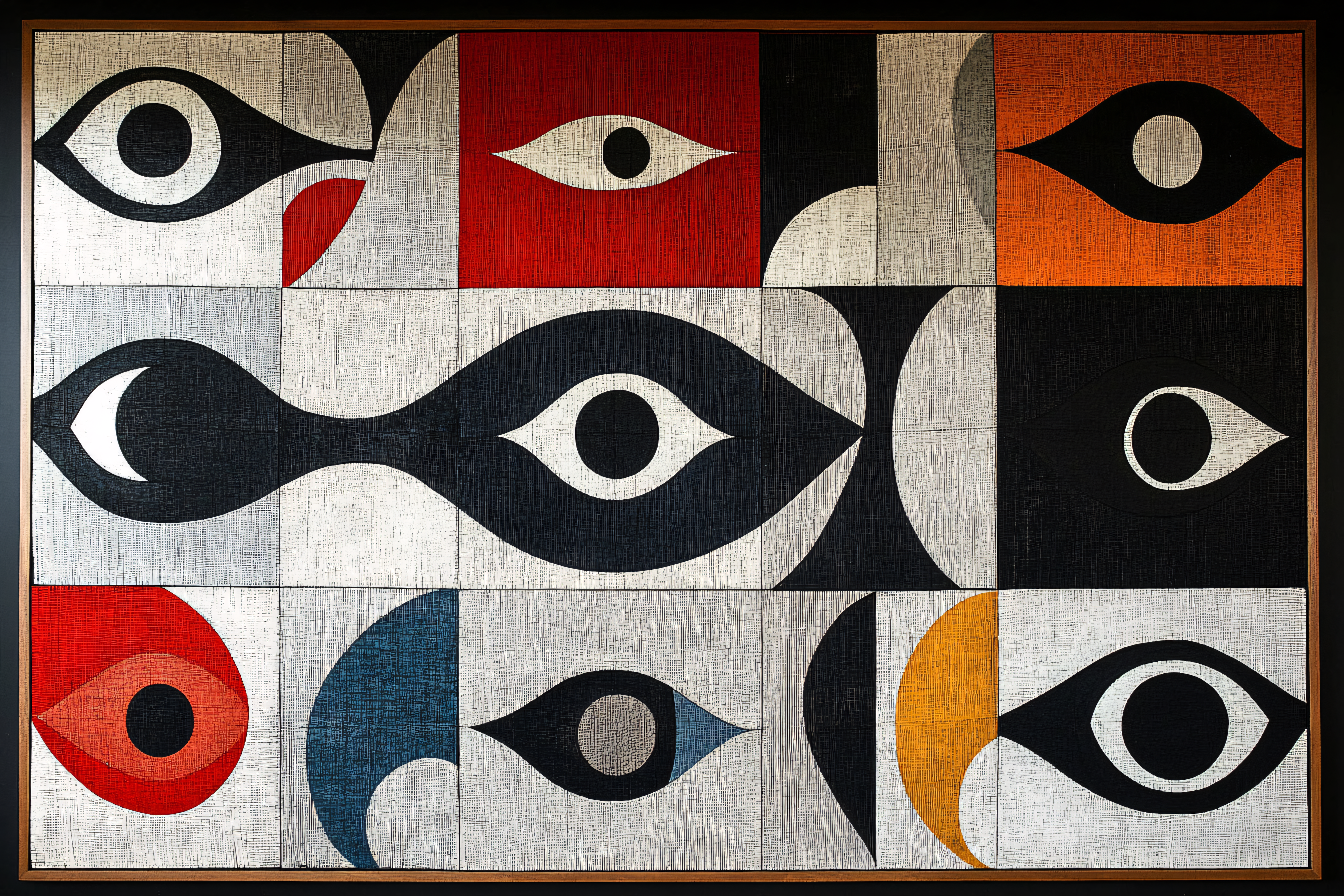 Abstract Eye Grid Painting