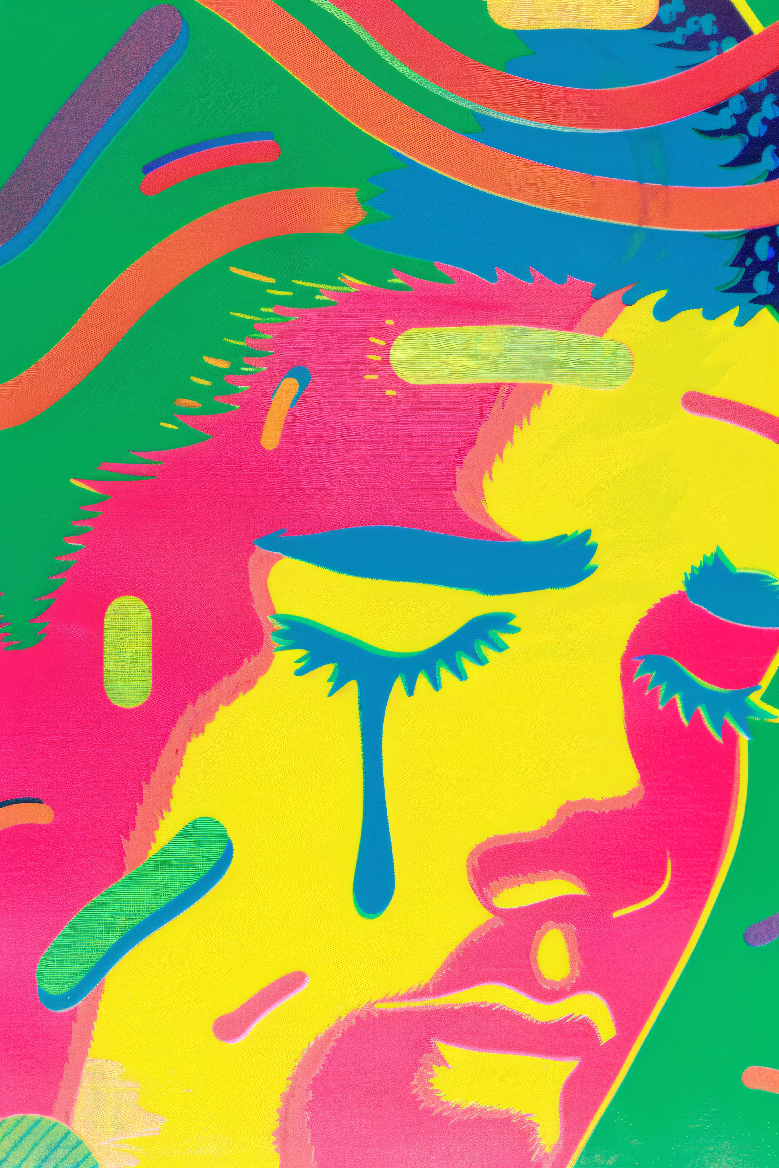 Abstract Face In Vibrant Colors