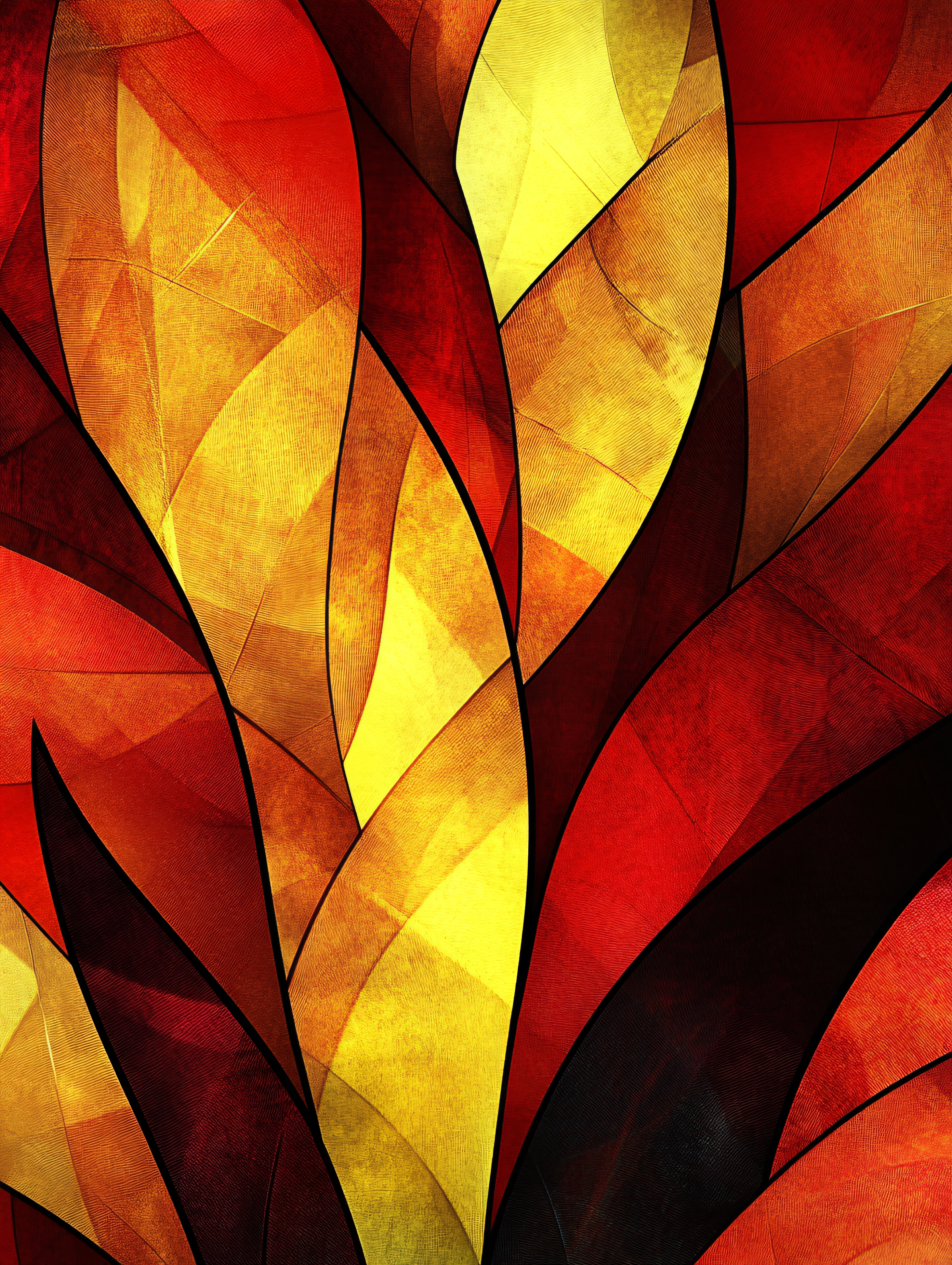 Abstract Fire Leaves