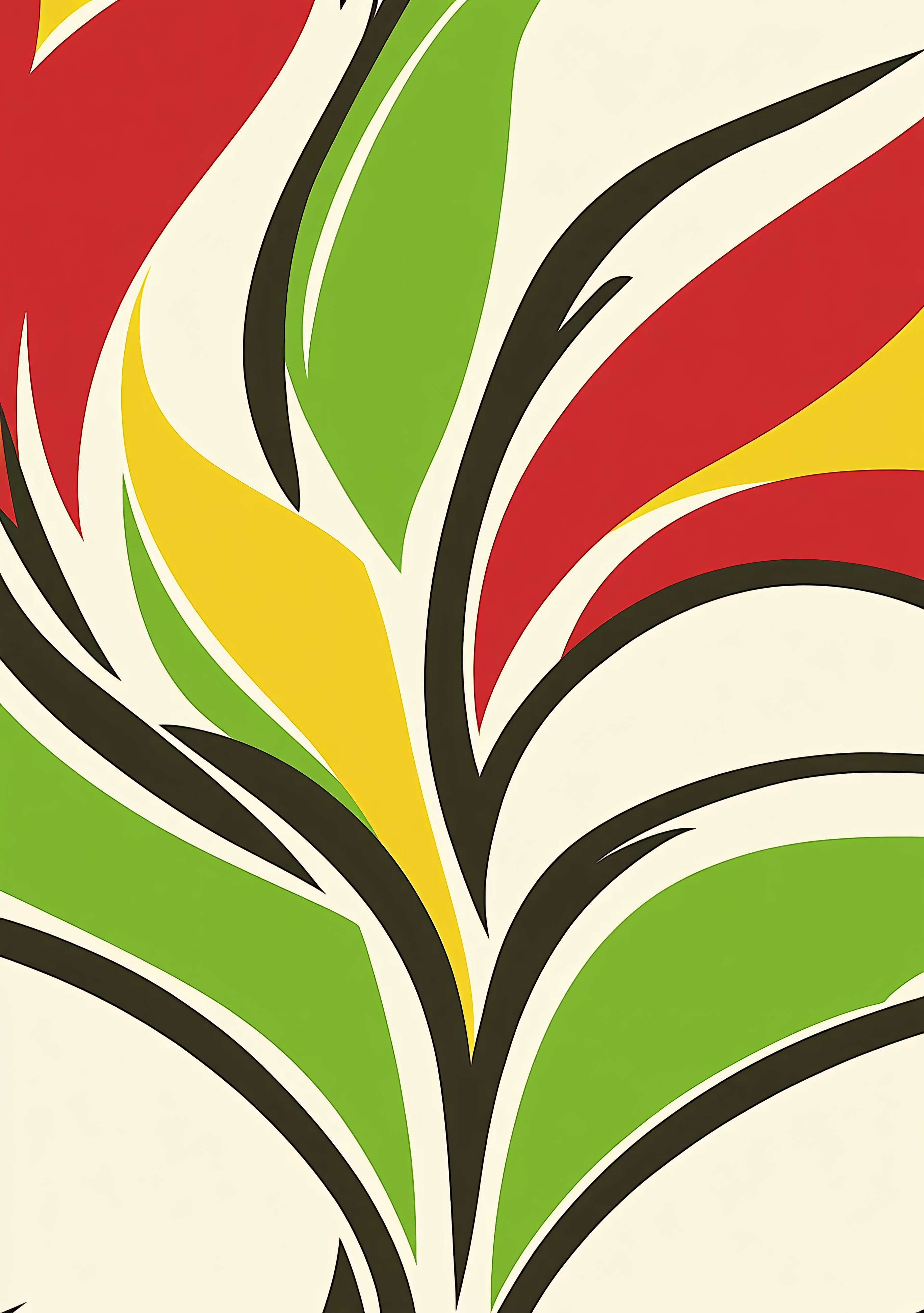 Abstract Floral Design with Bold Colors