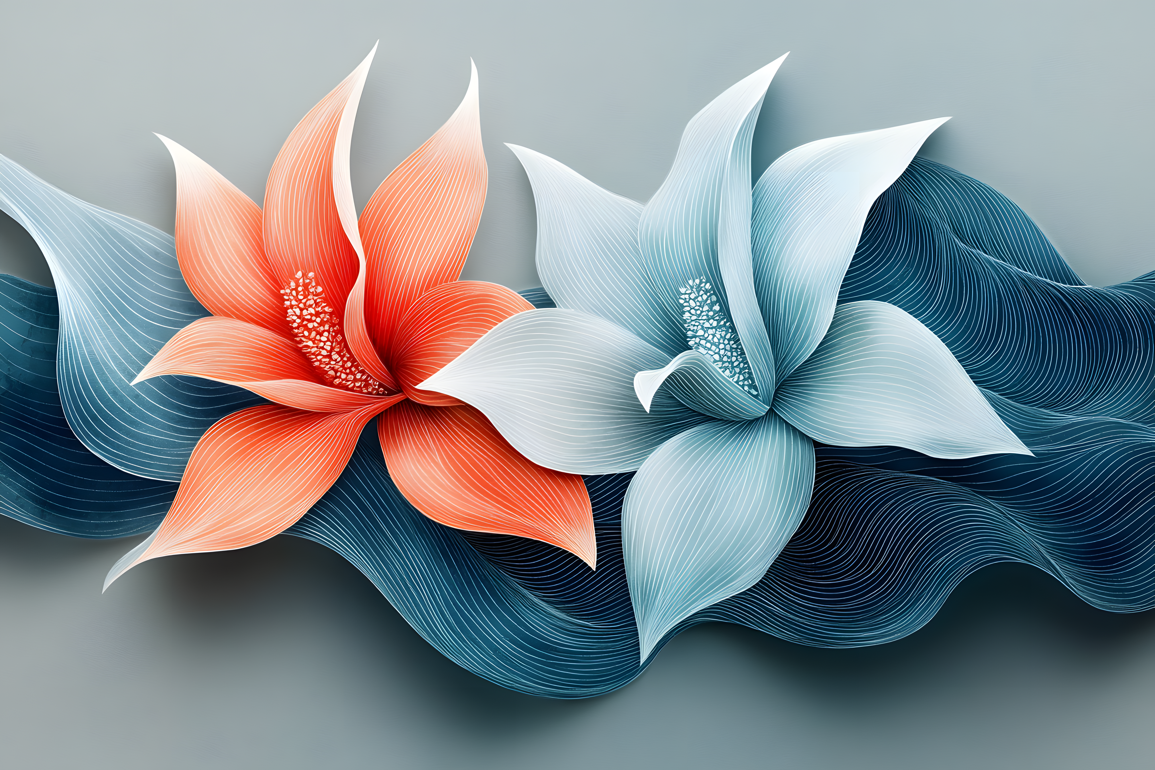 Abstract Floral Duo
