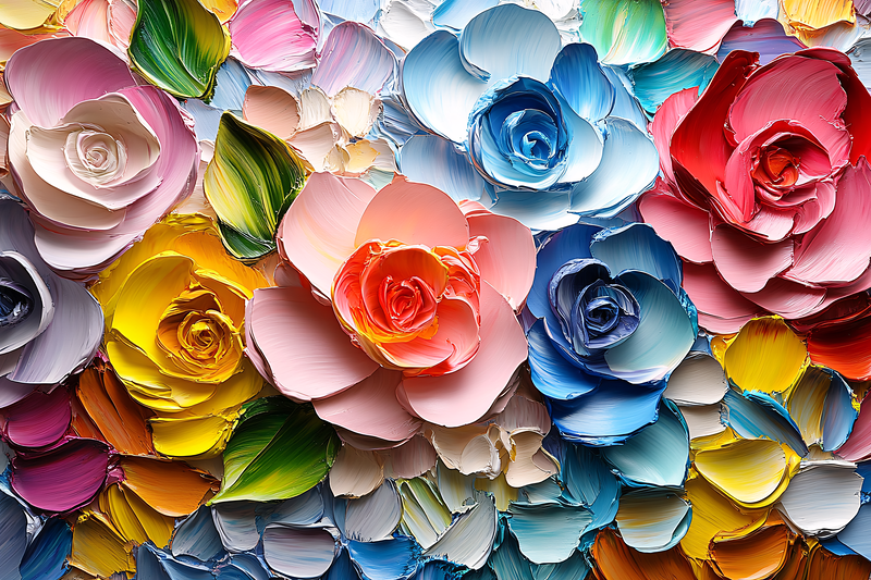 Abstract Floral Impasto