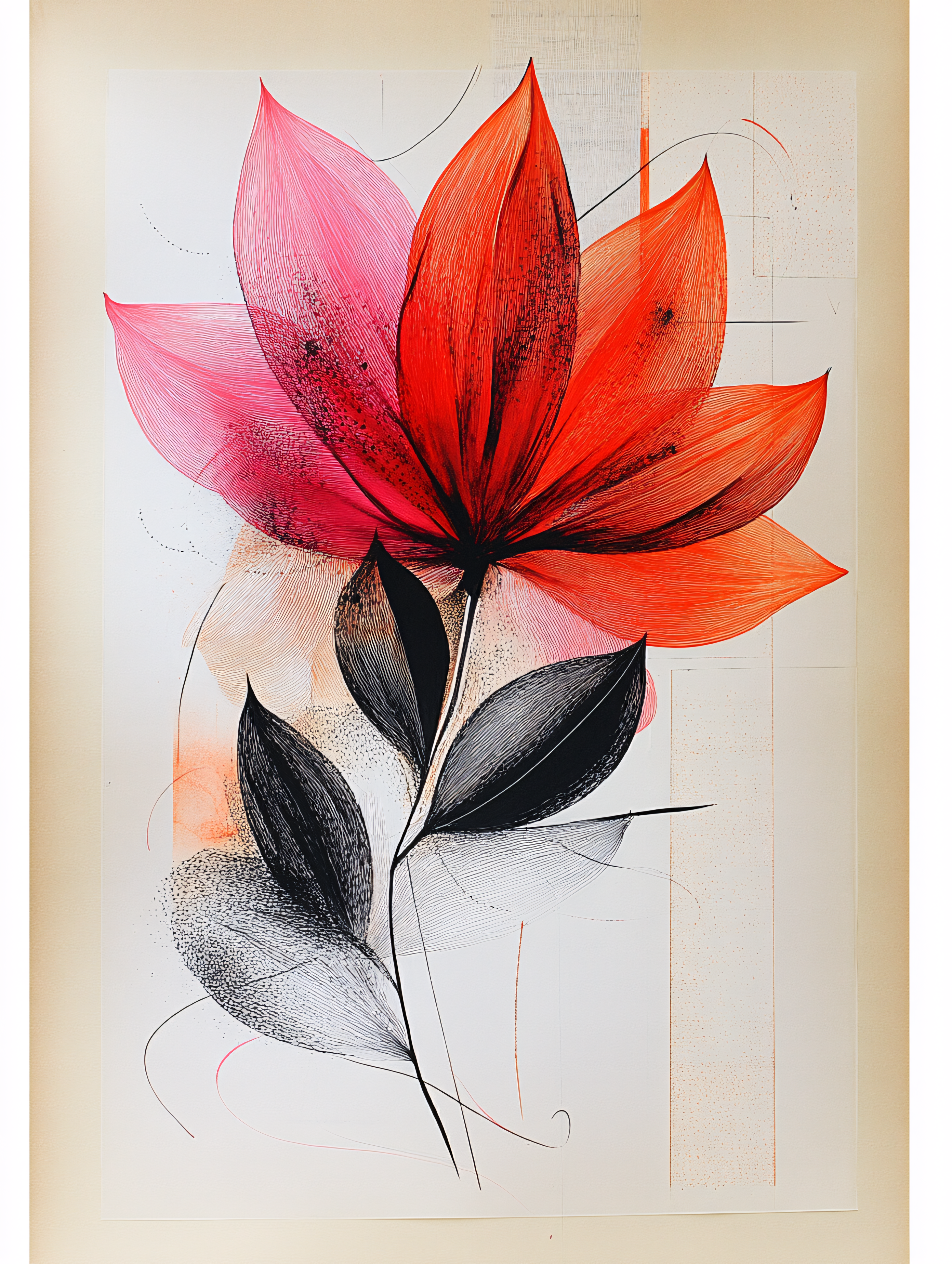 Abstract Floral Line Art