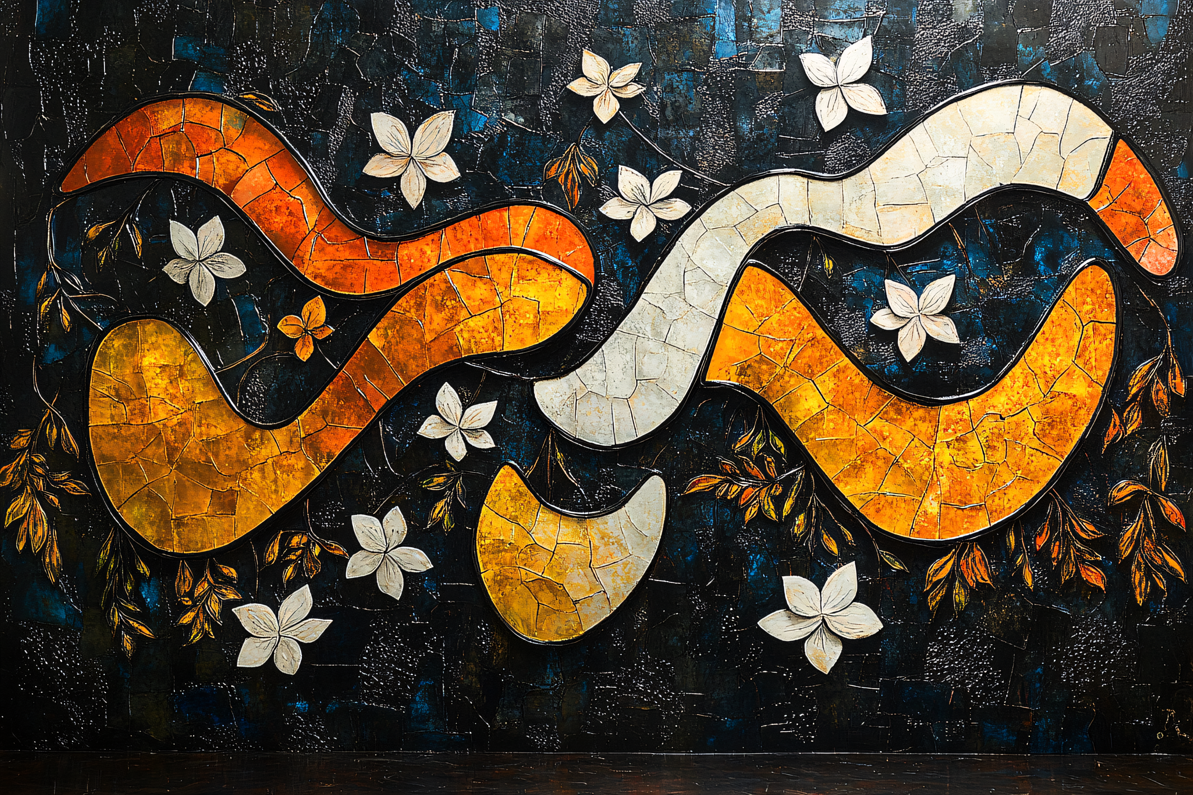 Abstract Floral Mosaic Wall Art