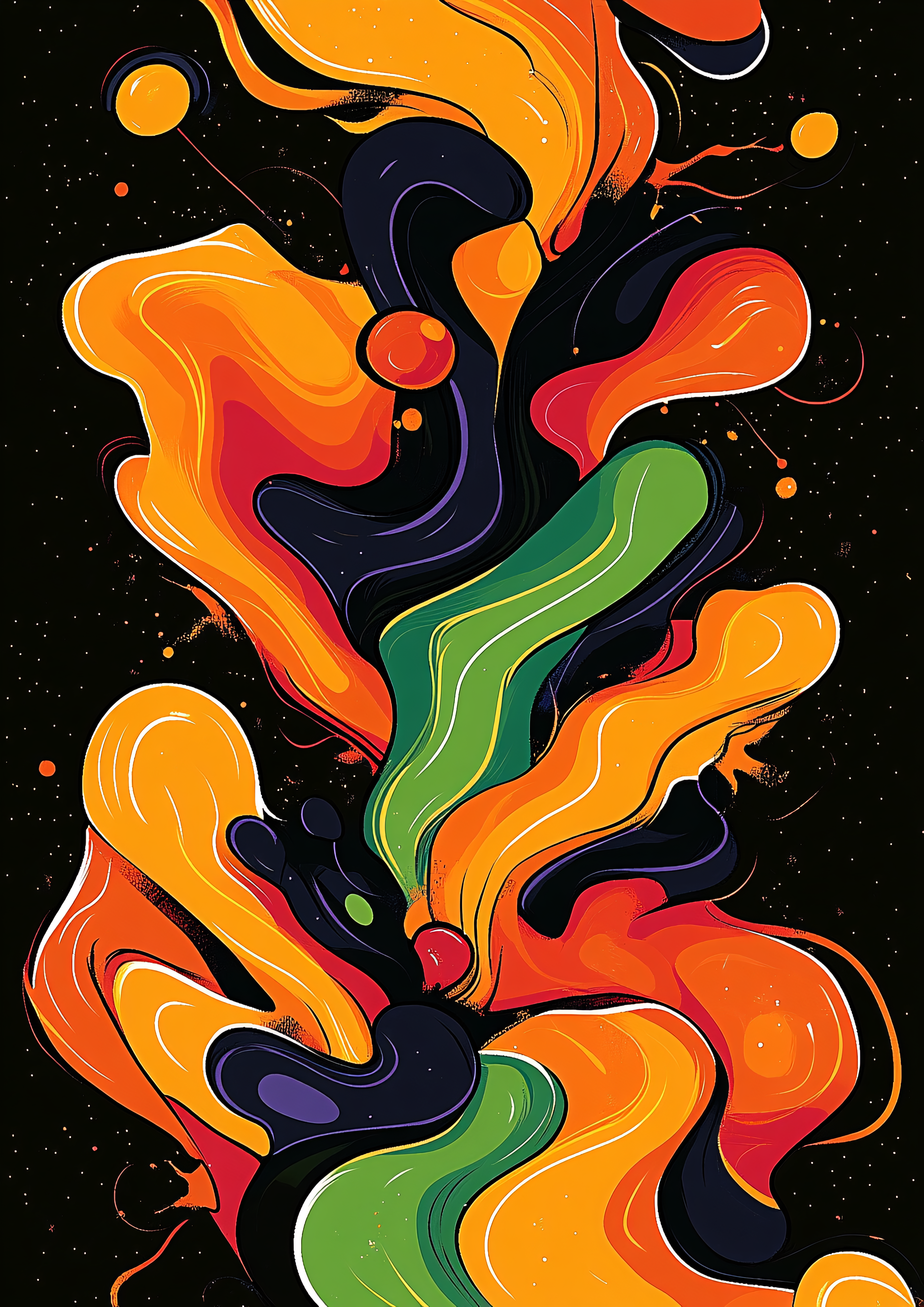 Abstract Fluid Art with Vibrant Colors