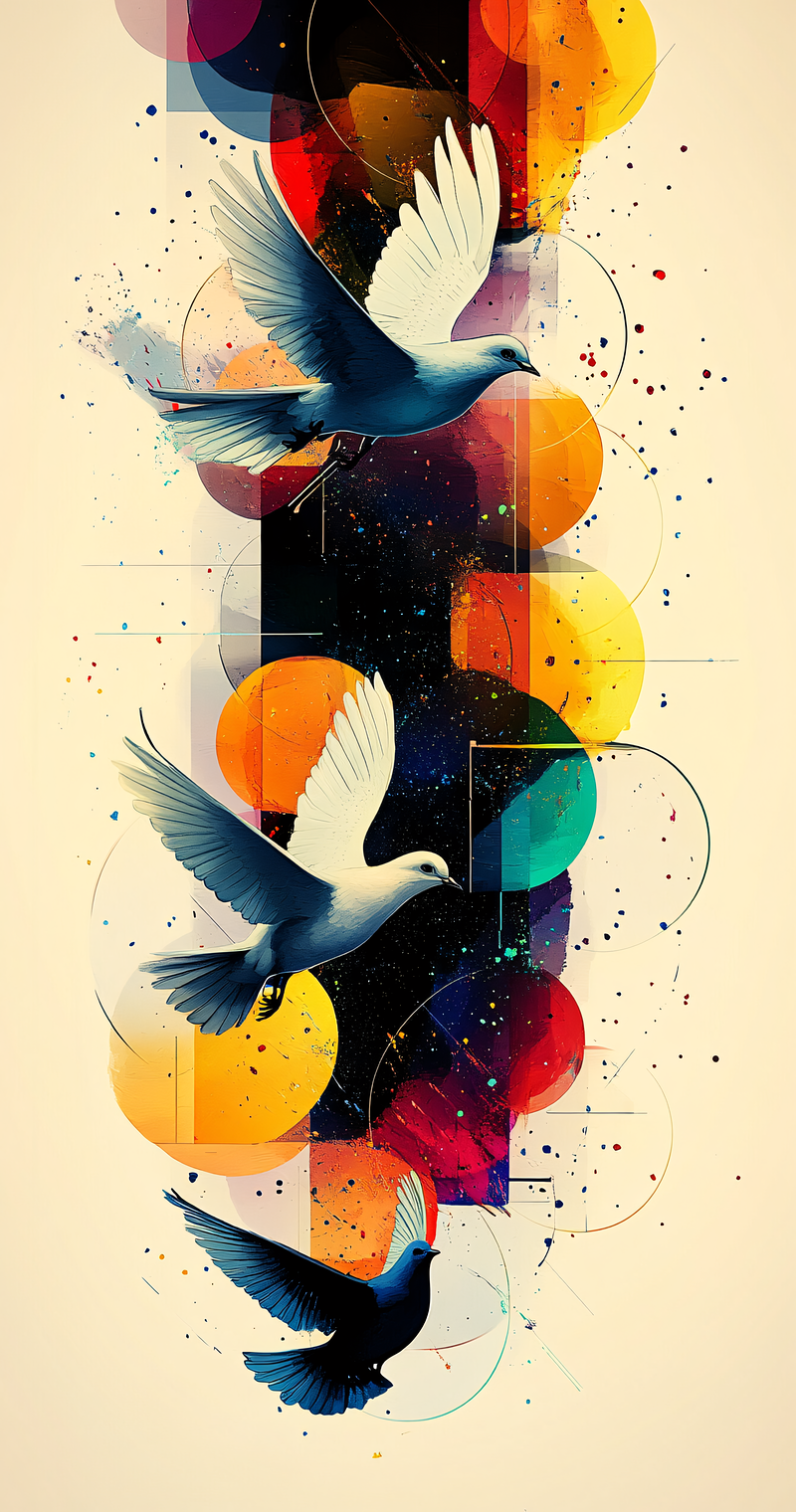 Abstract Flying Birds