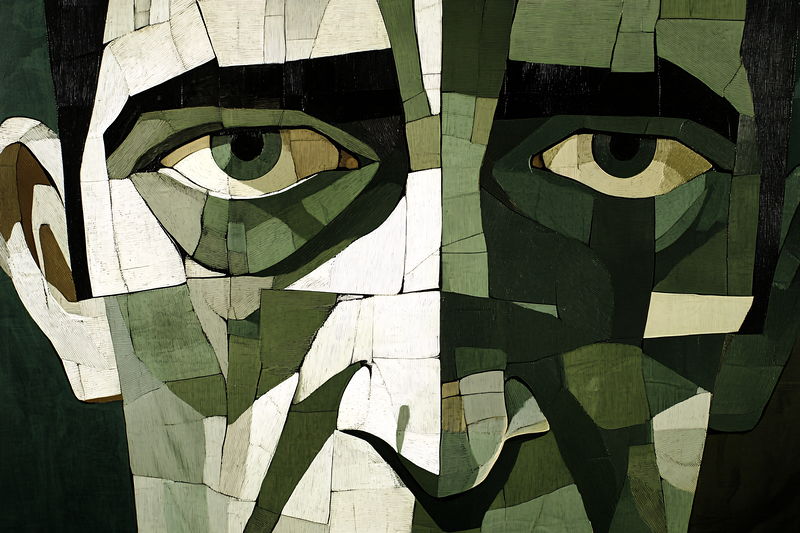 Abstract Fragmented Face