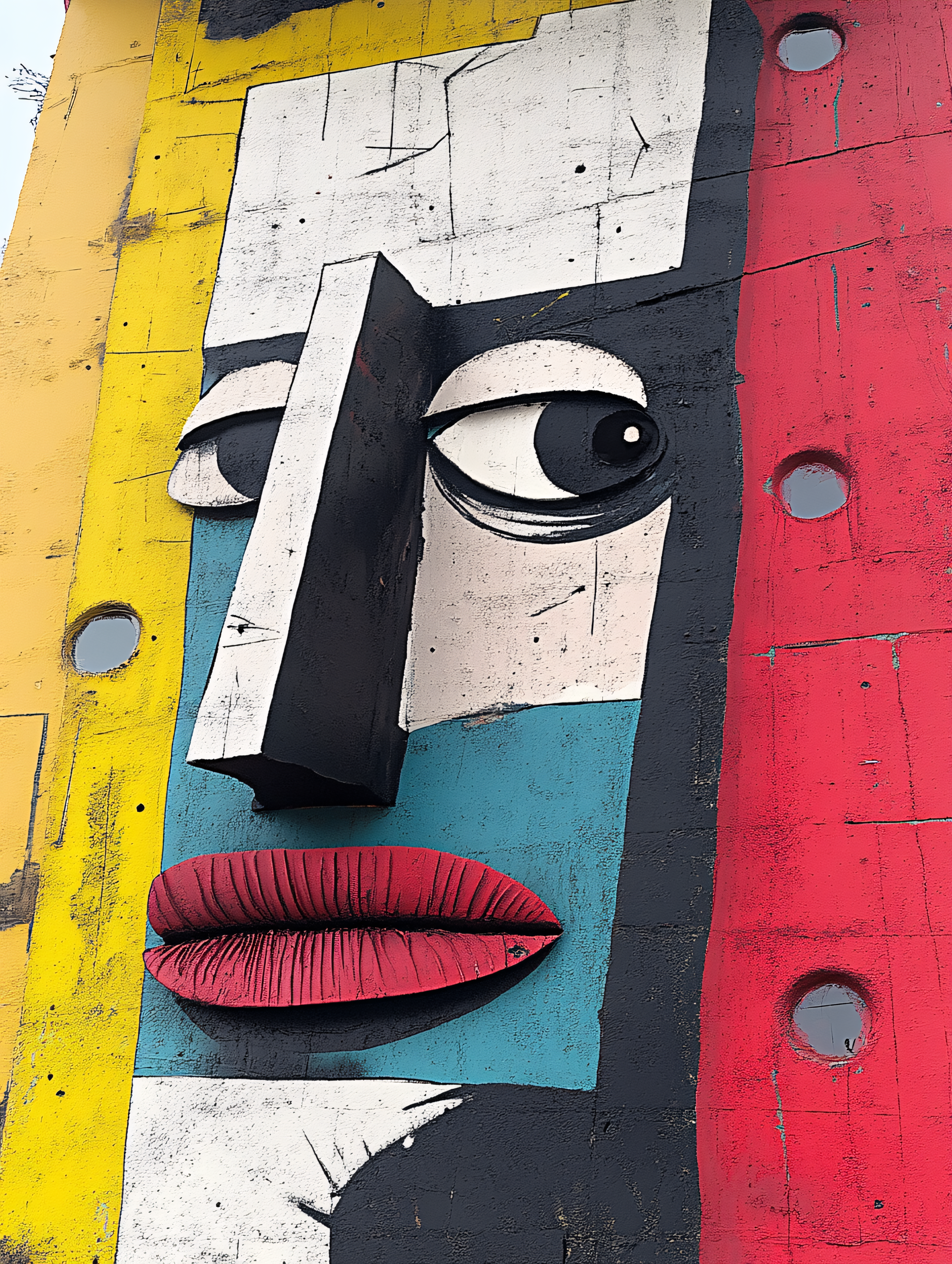 Abstract Geometric Face Art
