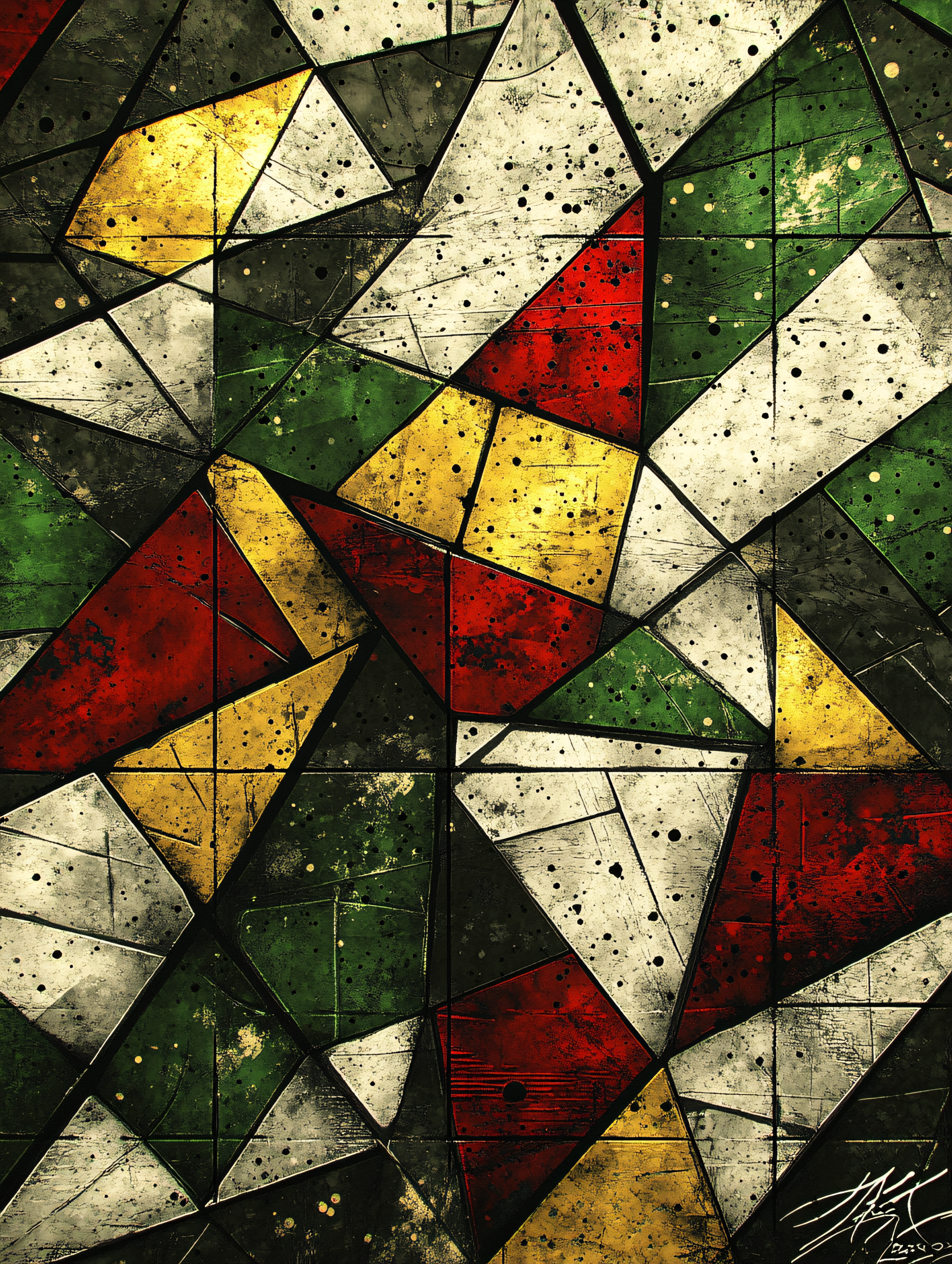 Abstract Geometric Grunge Mosaic