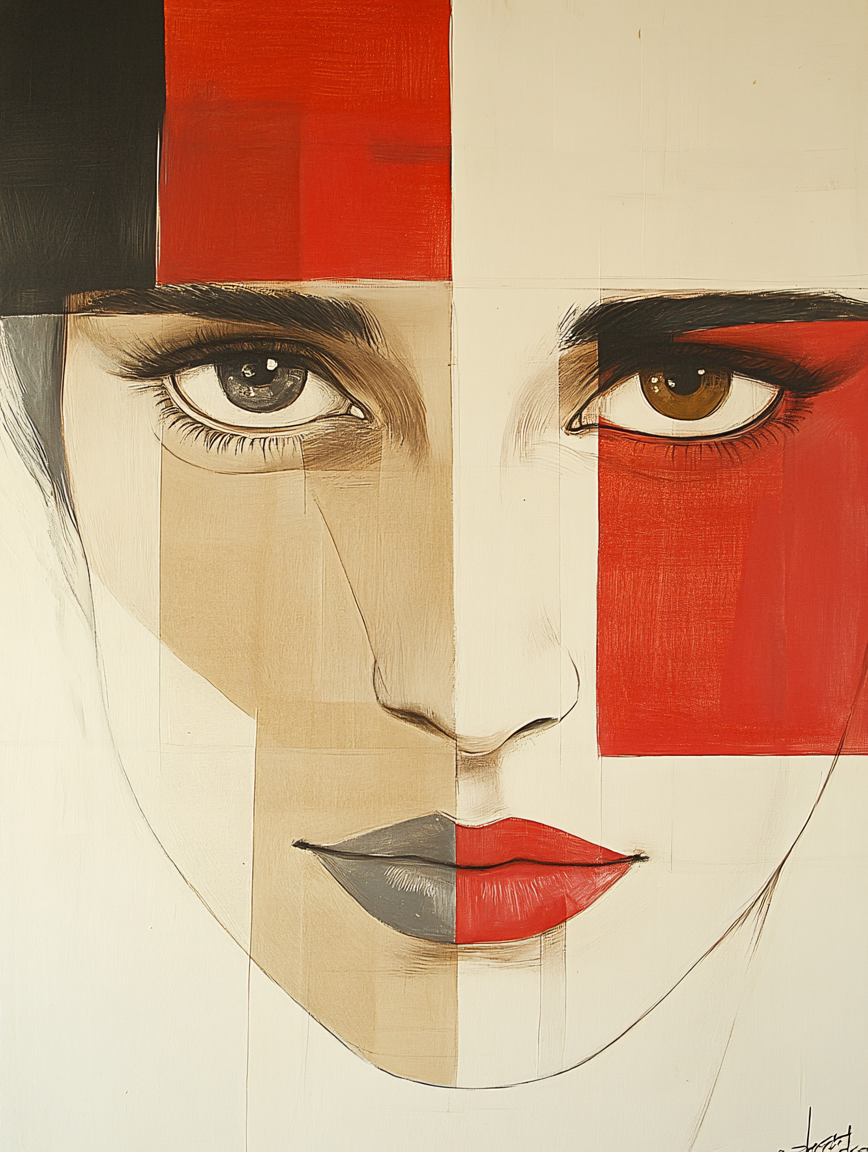 Abstract Geometric Woman Portrait