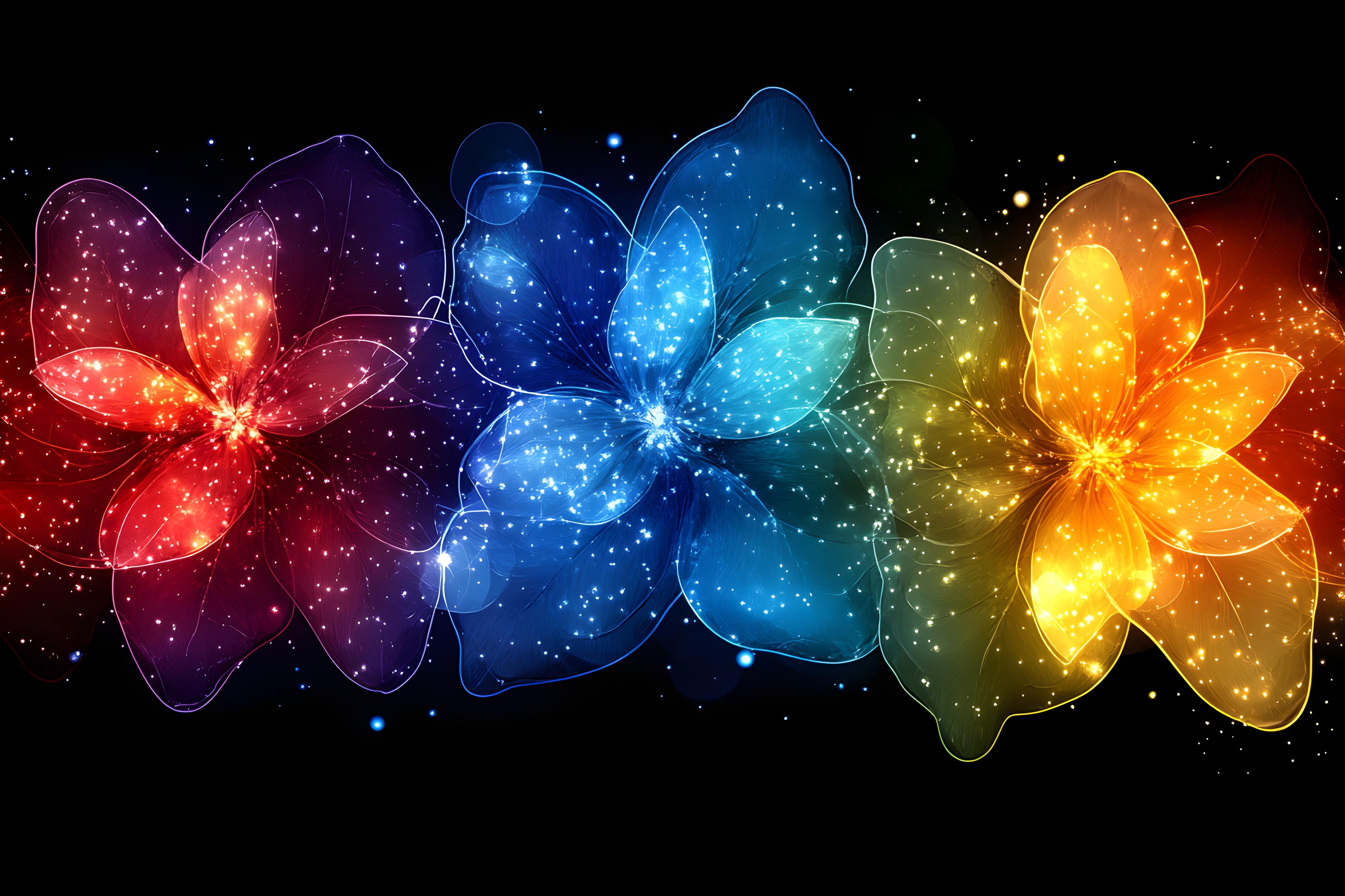 Abstract Glowing Flowers