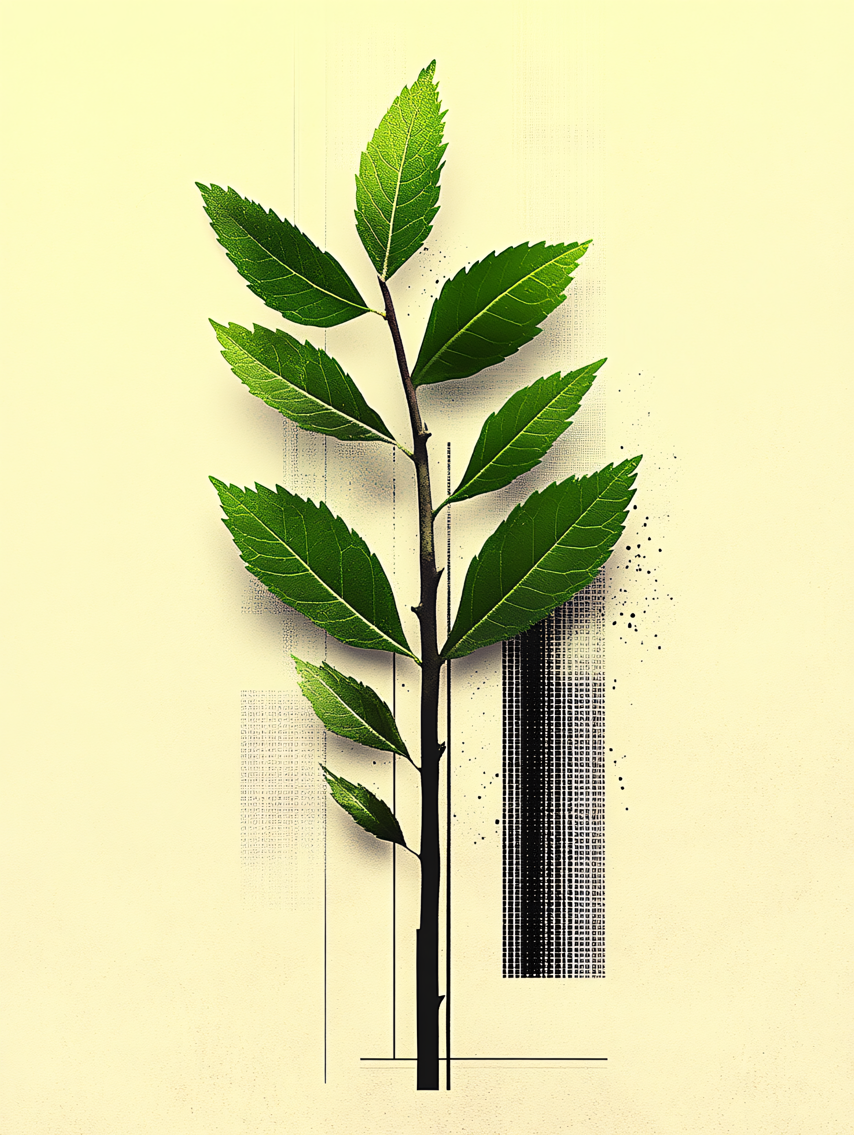 Abstract Green Branch