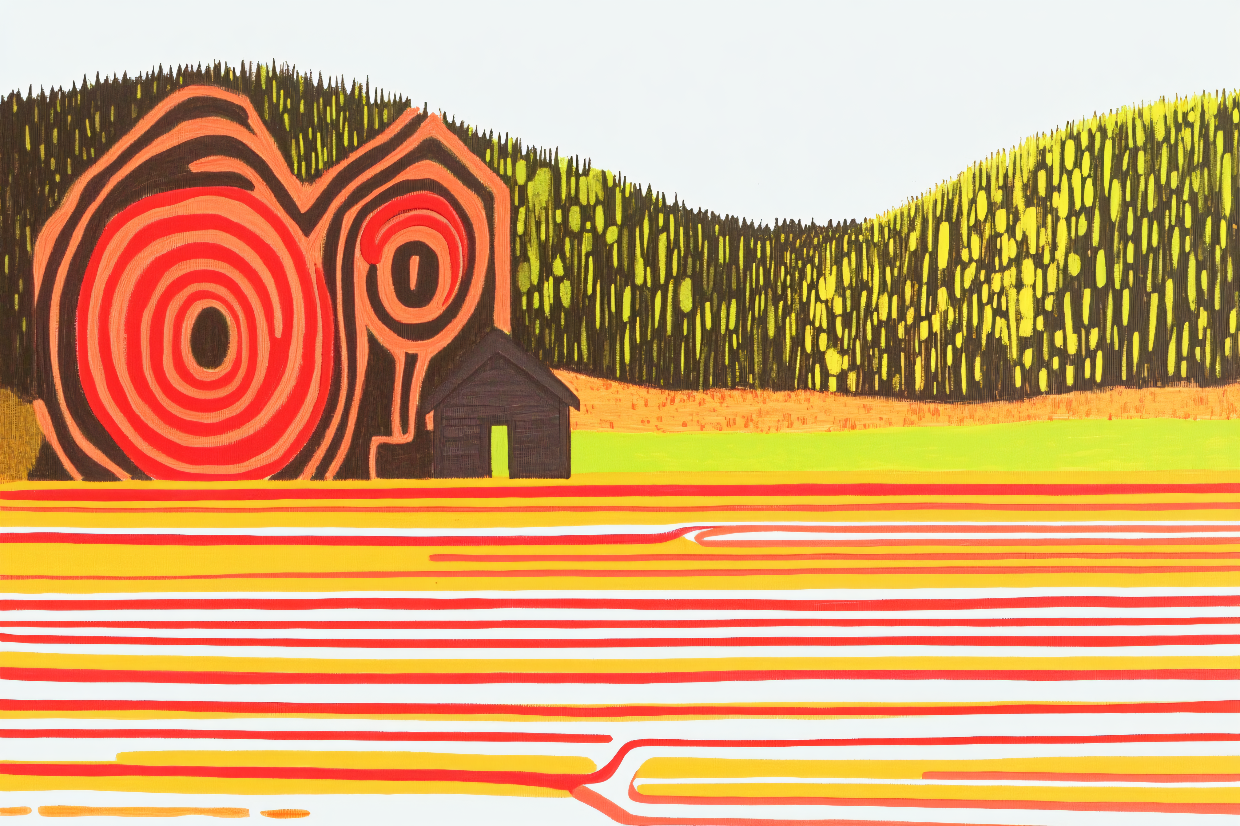 Abstract House by Lake
