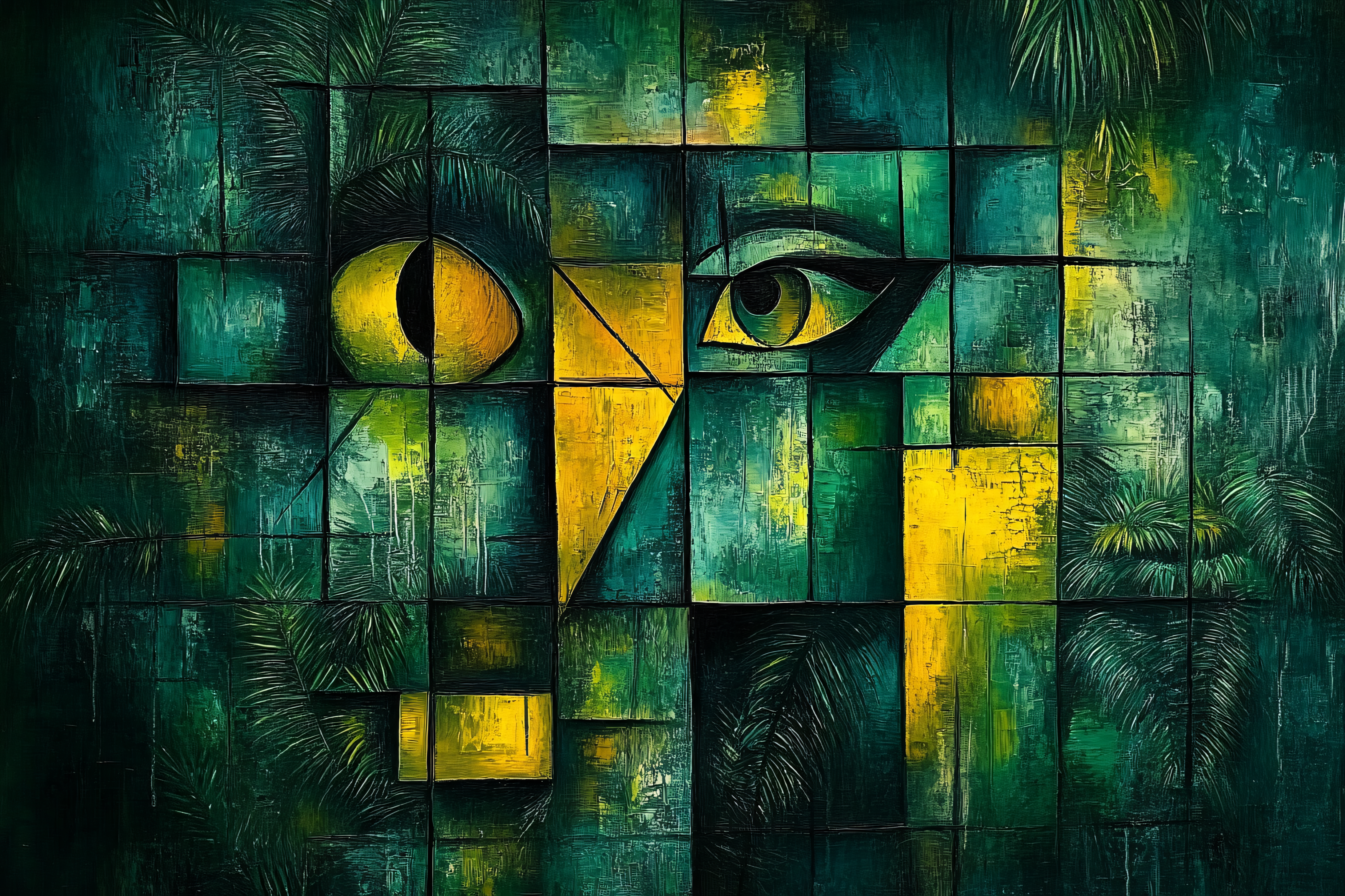 Abstract Jungle Cat Eyes