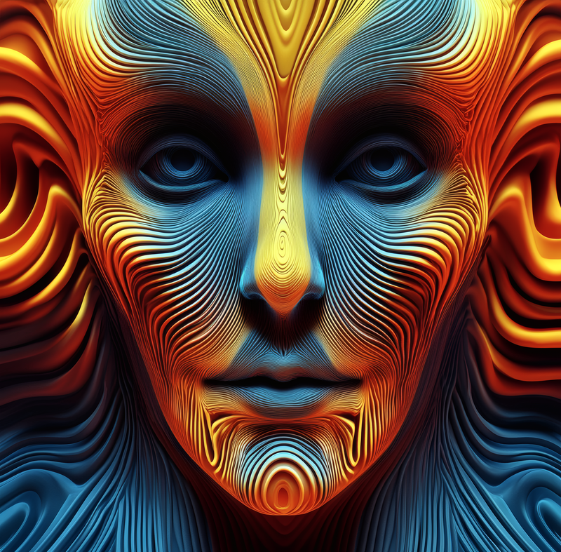 Abstract Line Art Face