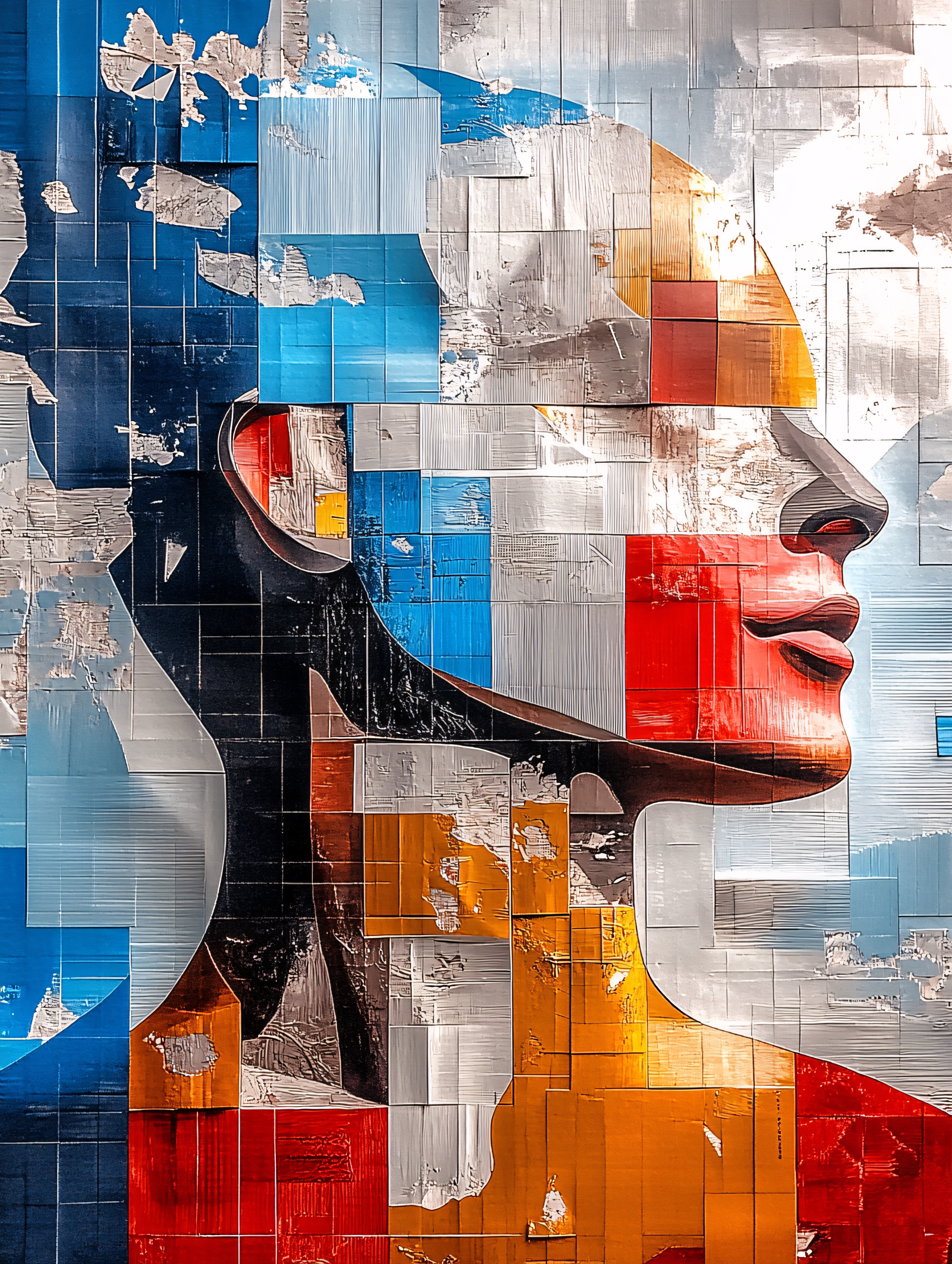 Abstract Mosaic Portrait