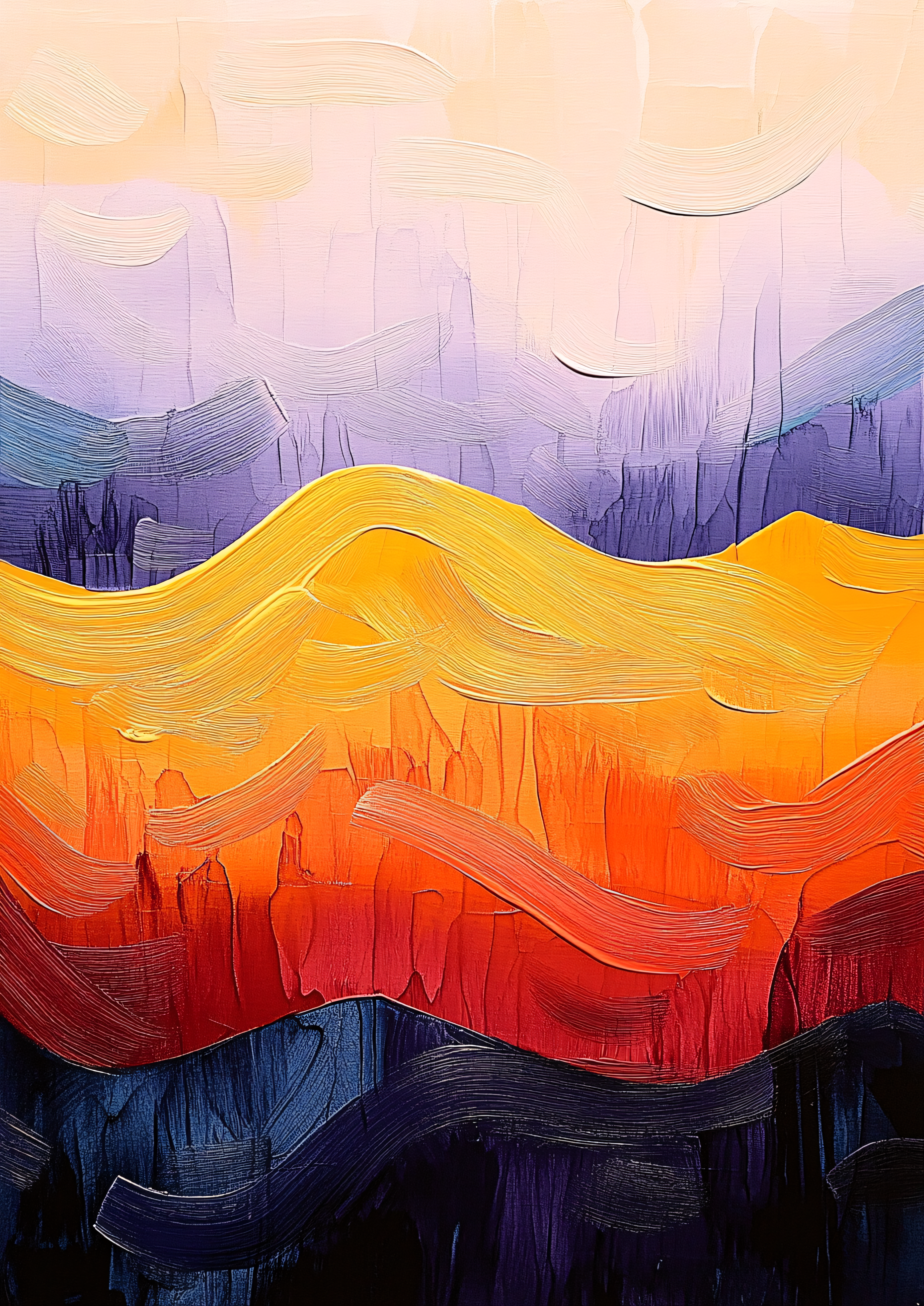 Abstract Mountainscape Painting