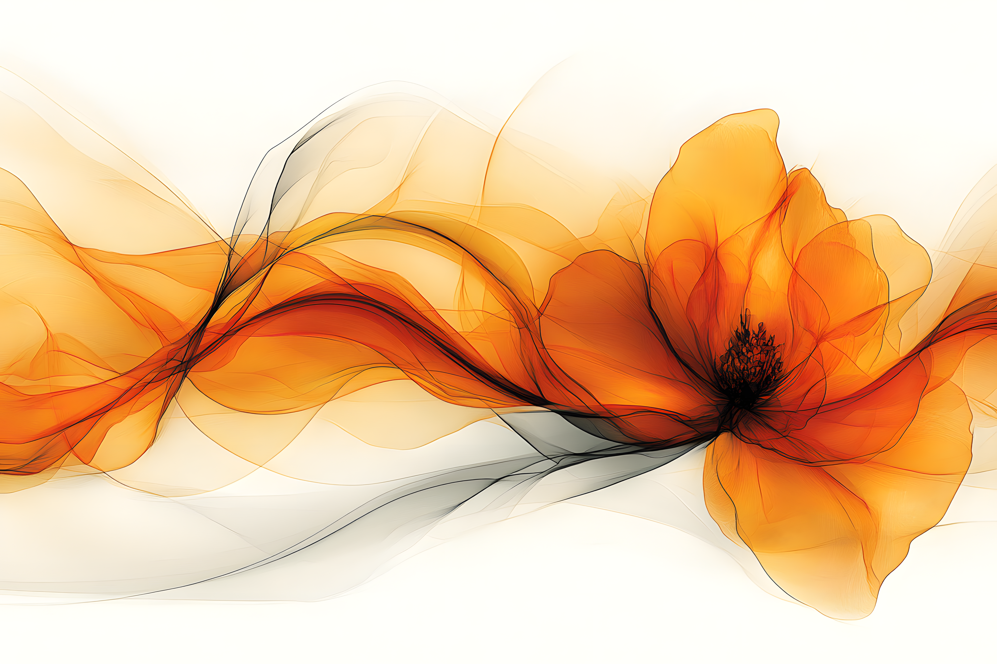 Abstract Orange Flower