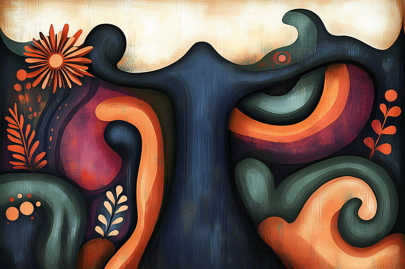 Abstract Organic Forms with Painterly Texture