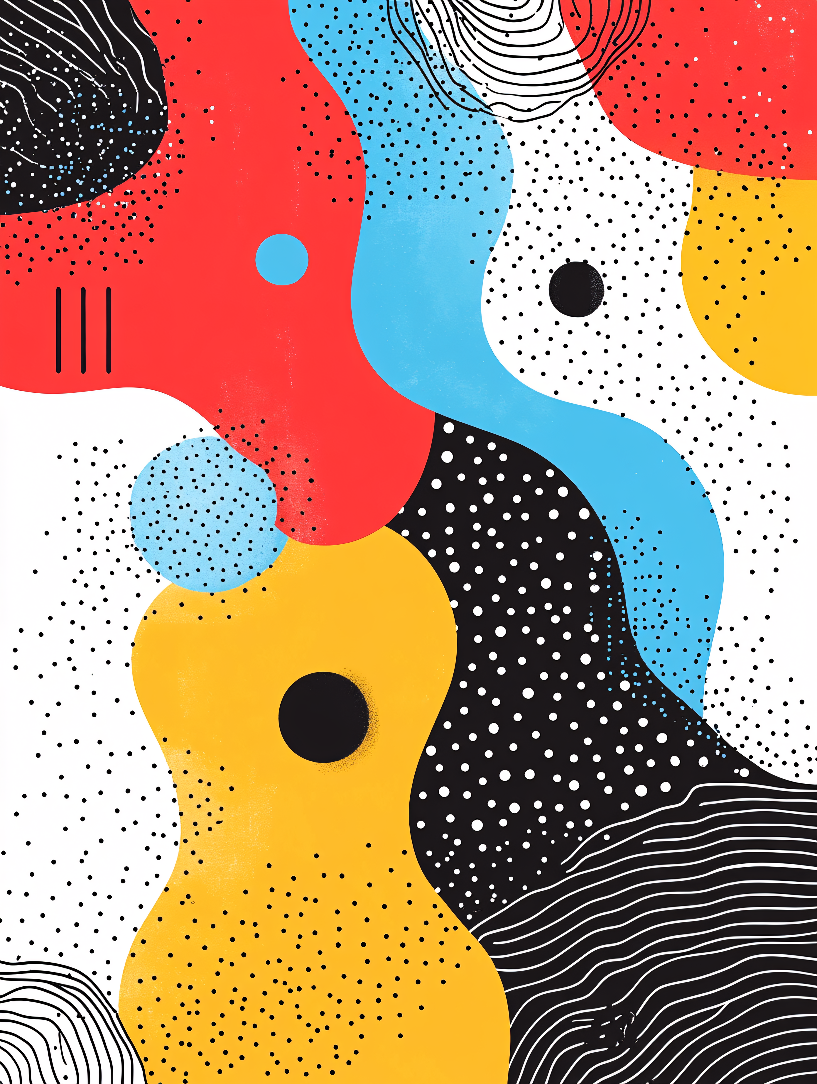 Abstract Organic Shapes with Dots and Lines