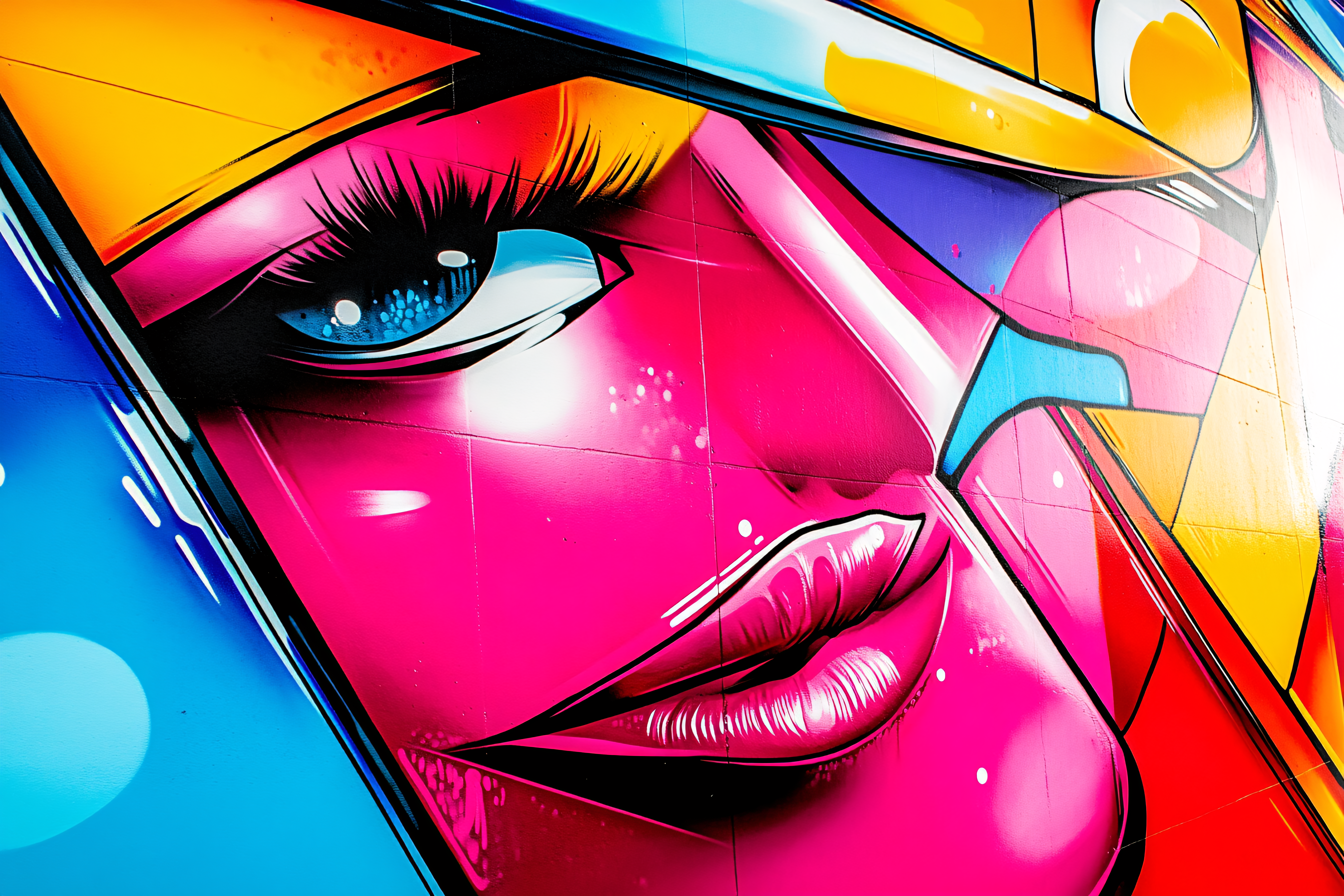 Abstract Pop Art Woman Face