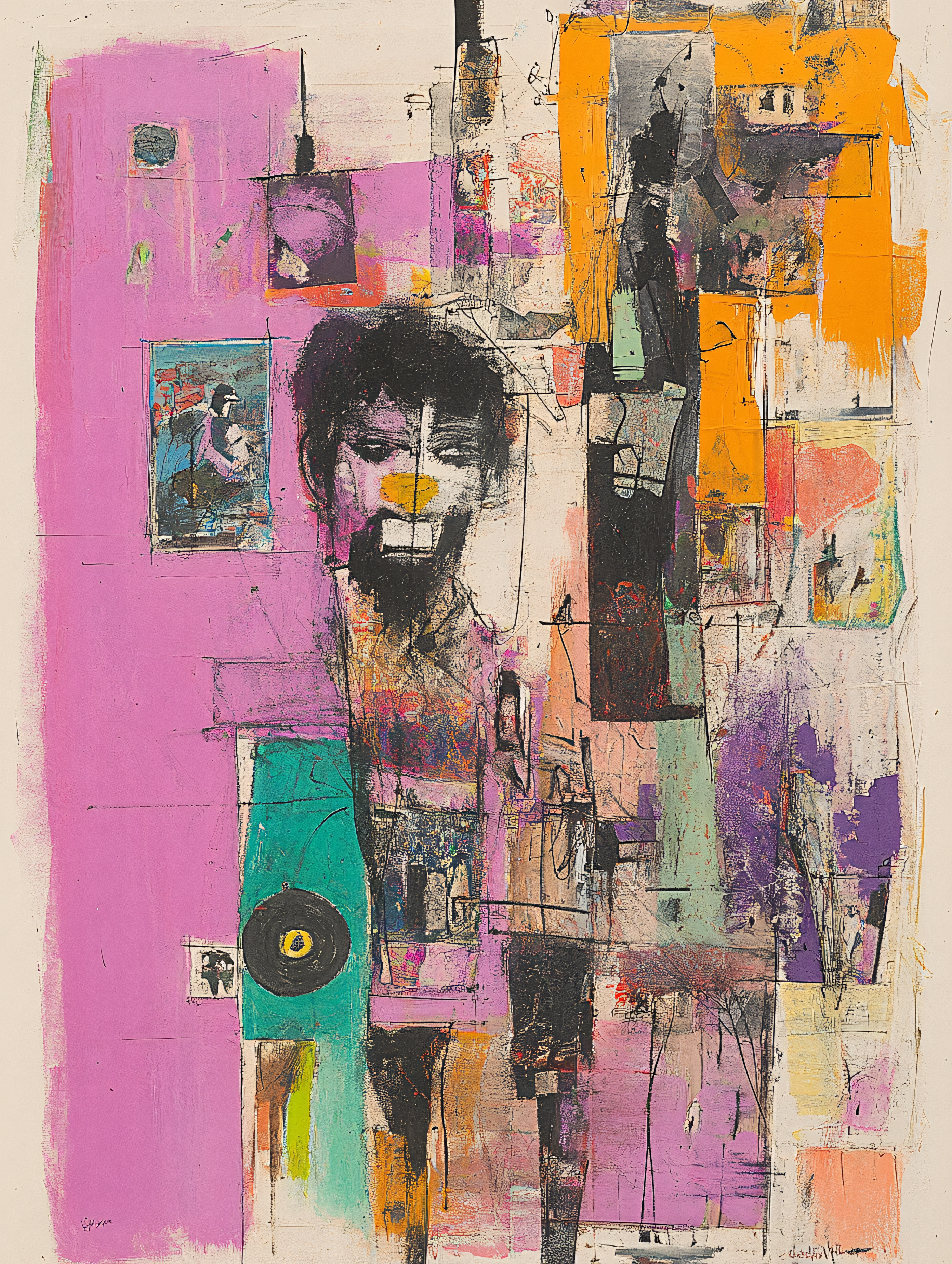 Abstract Portrait with Geometric Shapes