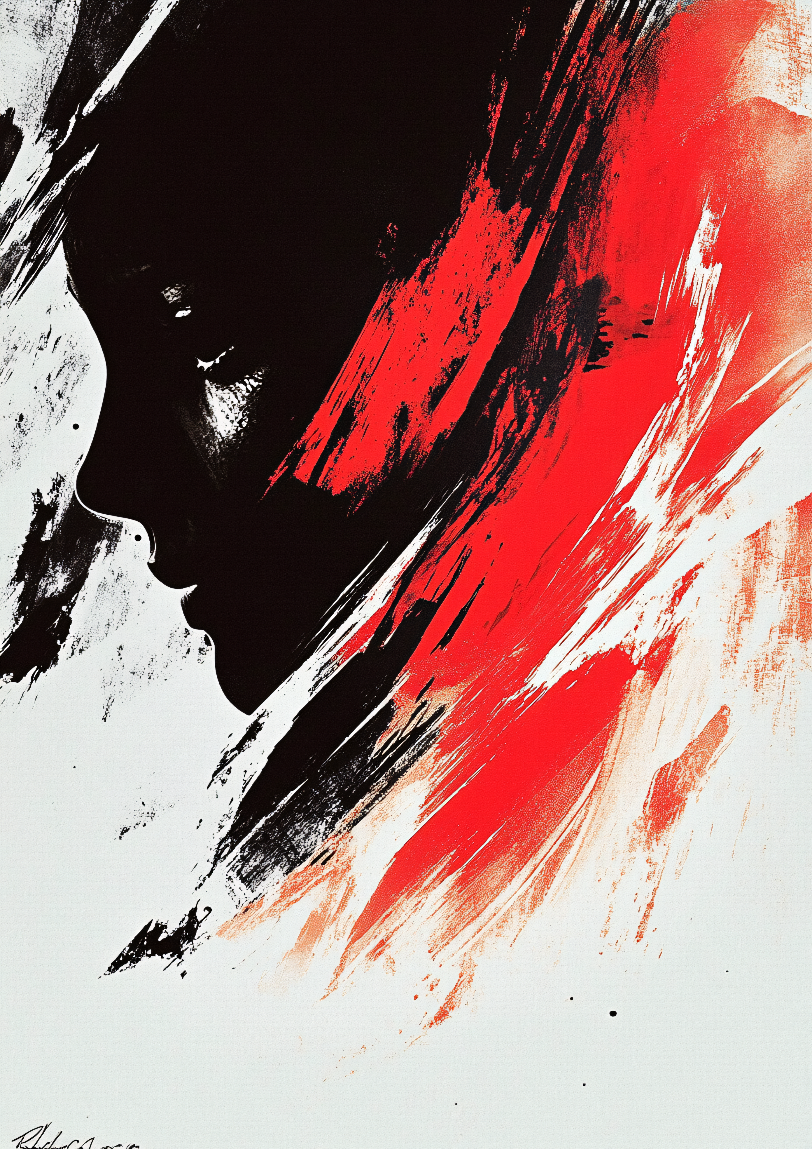 Abstract Profile In Red